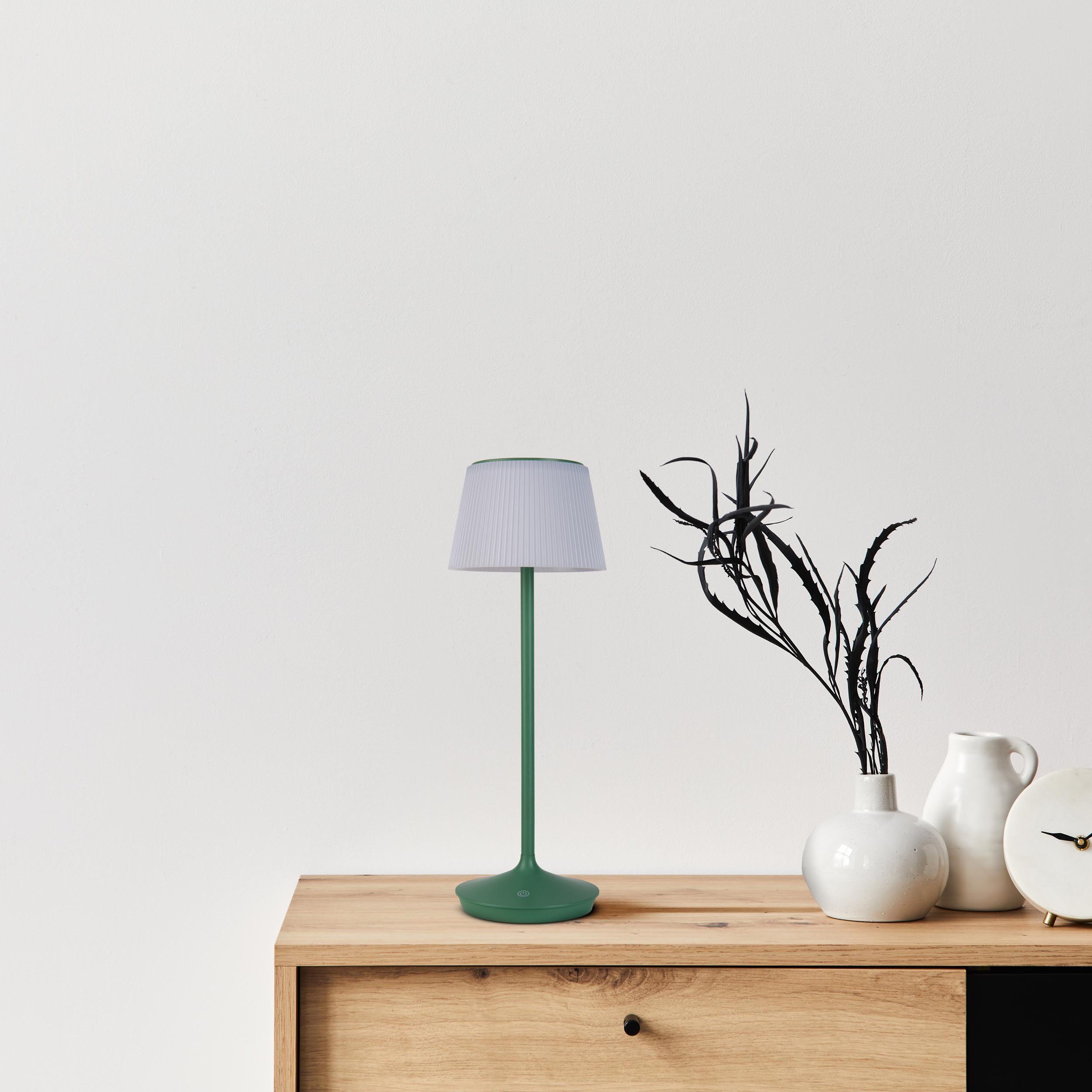 LED-Solar-Tischleuchte Emmi CCT aufladbar, grün günstig online kaufen