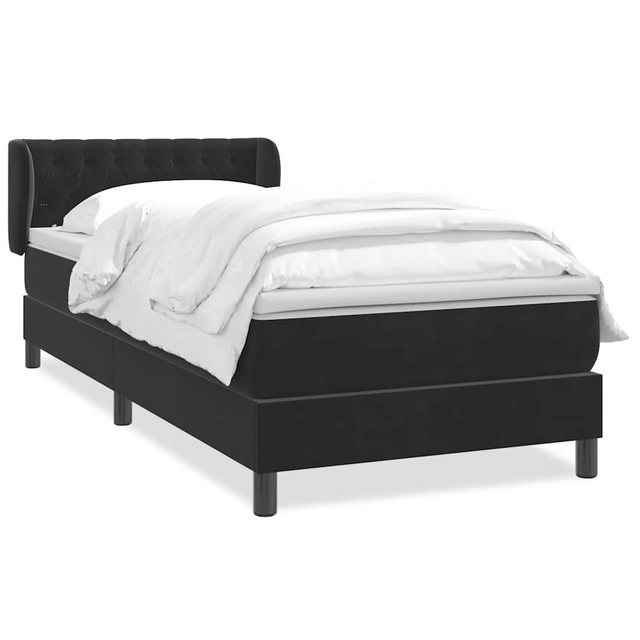 vidaXL Boxspringbett, Boxspringbett mit Matratze Schwarz 90x220 cm Samt günstig online kaufen