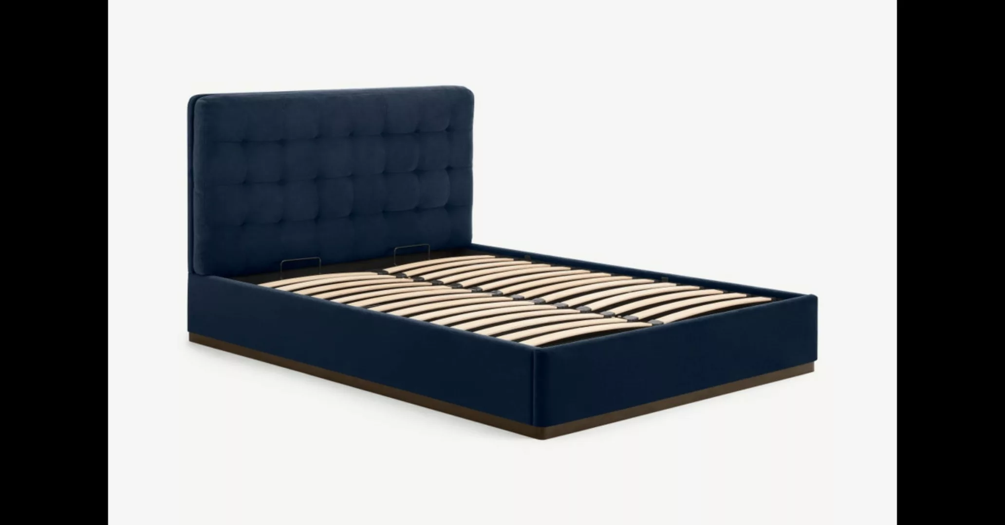 Lavelle Polsterbett mit Bettkasten (160 x 200 cm), Samt in Tintenblau und W günstig online kaufen