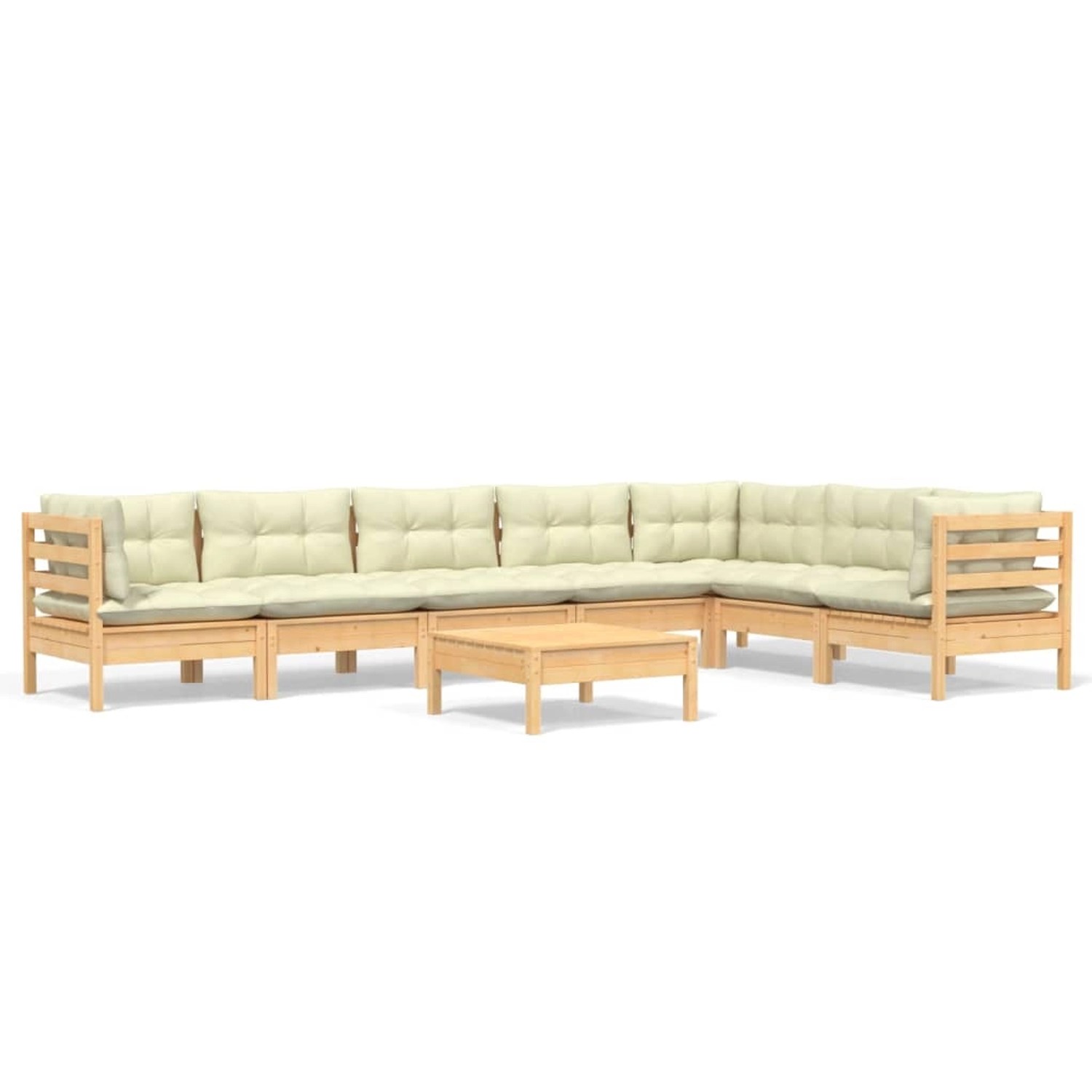 vidaXL 8-tlg Garten-Lounge-Set mit Creme Kissen Massivholz Kiefer Modell 15 günstig online kaufen