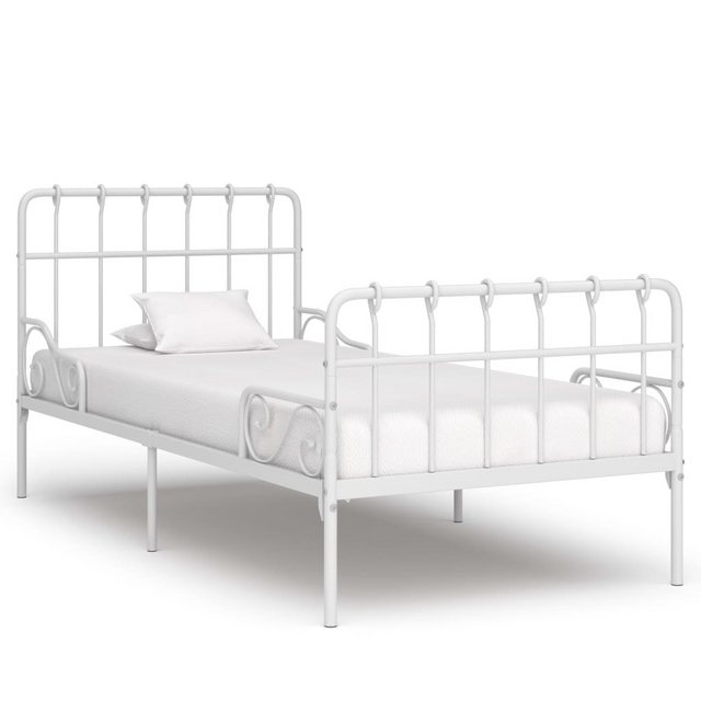 vidaXL Bett Bettgestell mit Lattenrost Weiß Metall 90×200 cm günstig online kaufen