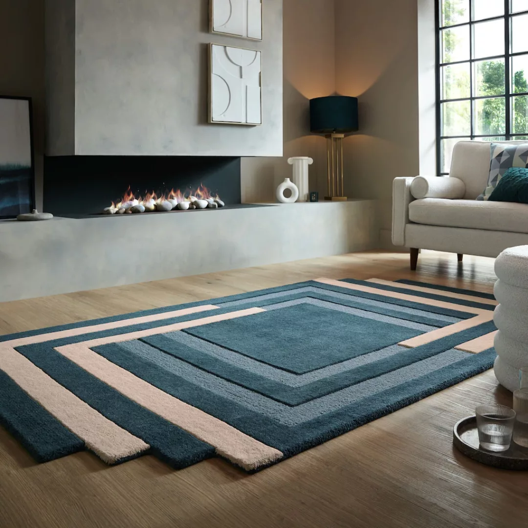 FLAIR RUGS Wollteppich »Labyrinth Shaped«, rechteckig, Schall- und Wärmedäm günstig online kaufen