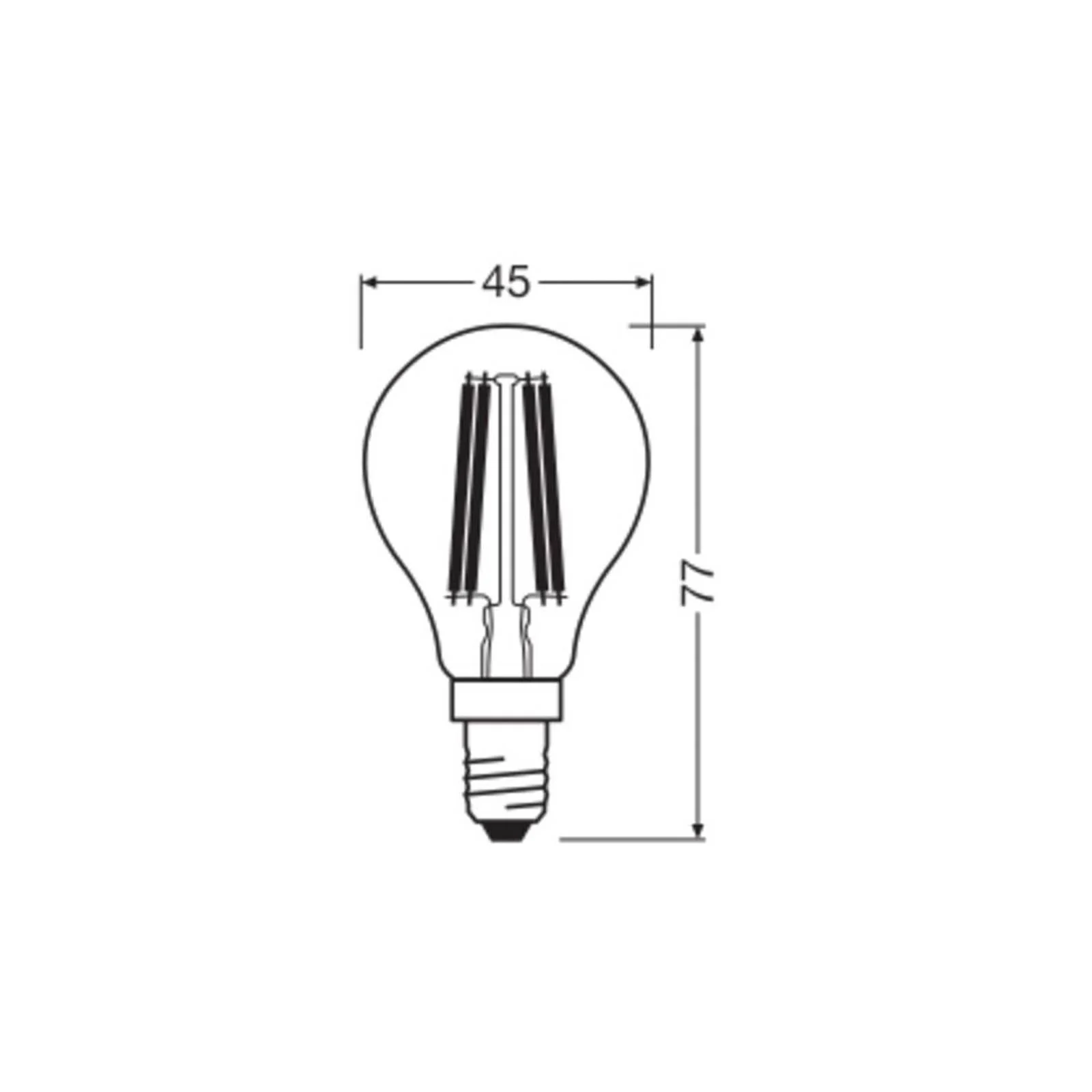 OSRAM LED-Leuchtmittel Tropfen E14 1,2W Filament 2700K 255lm günstig online kaufen