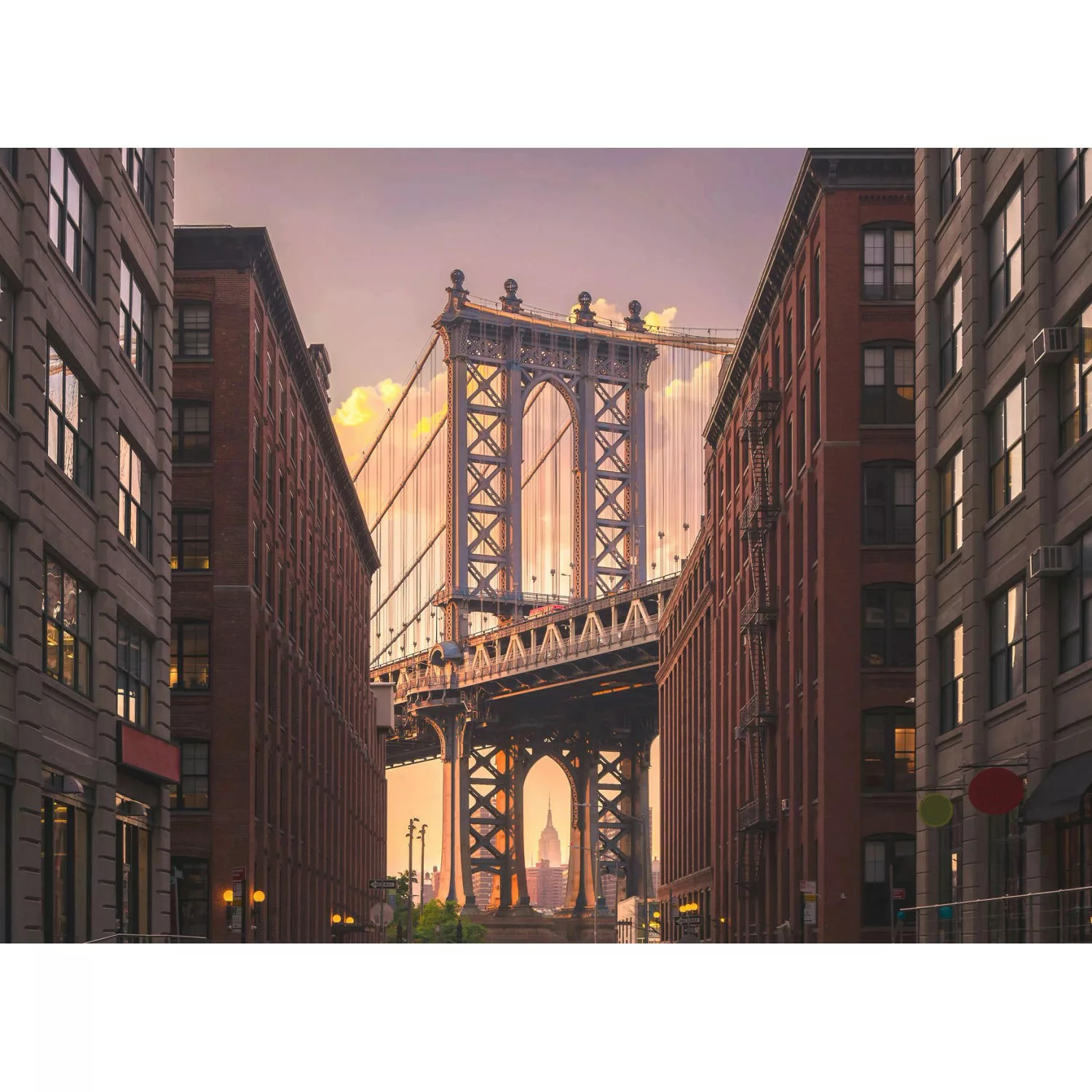 Fototapete New York Brookyln Bridge Braun Grau  3,50 m x 2,55 m FSC® günstig online kaufen