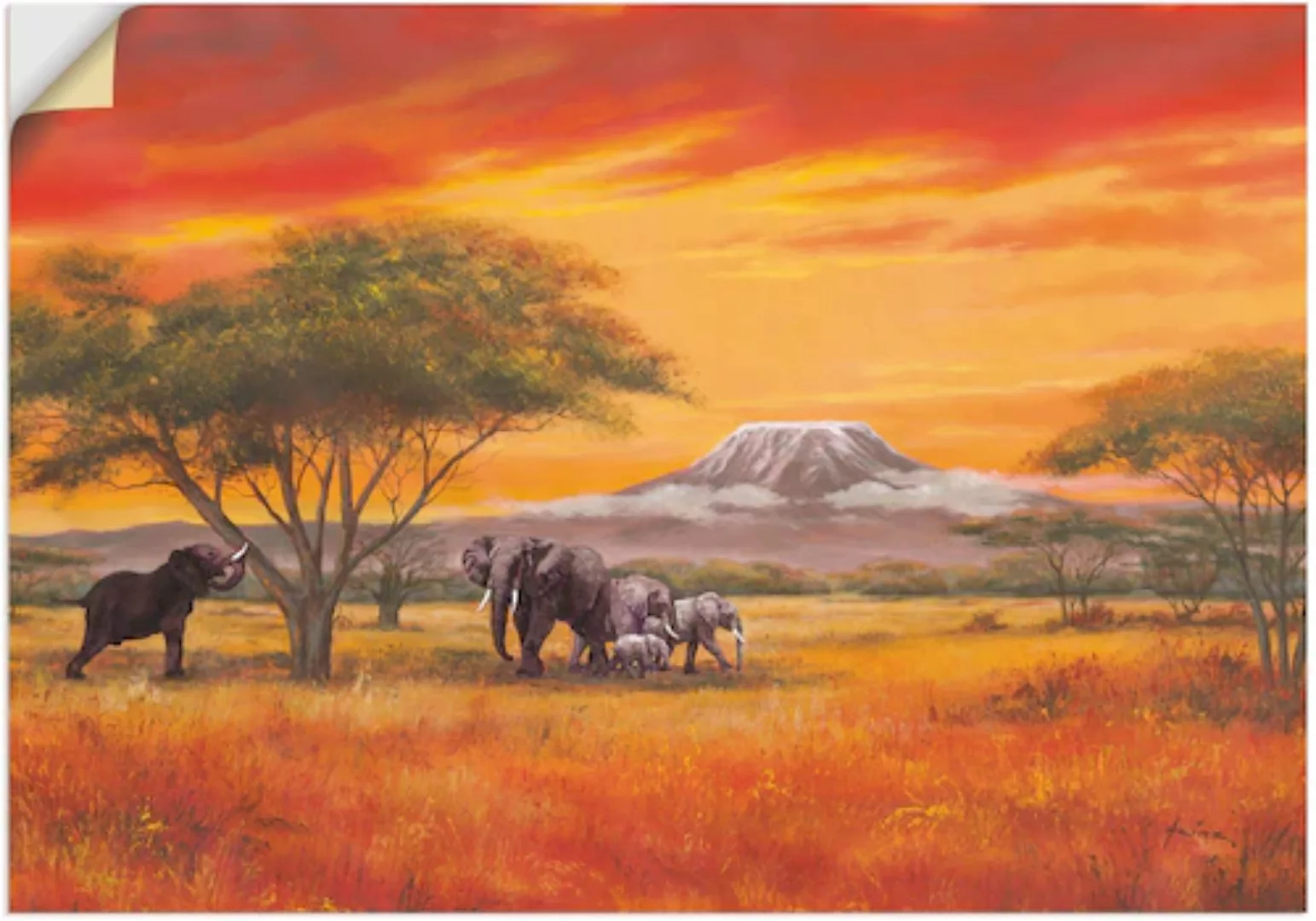 Artland Wandbild »Elefanten«, Elefanten Bilder, (1 St.) günstig online kaufen