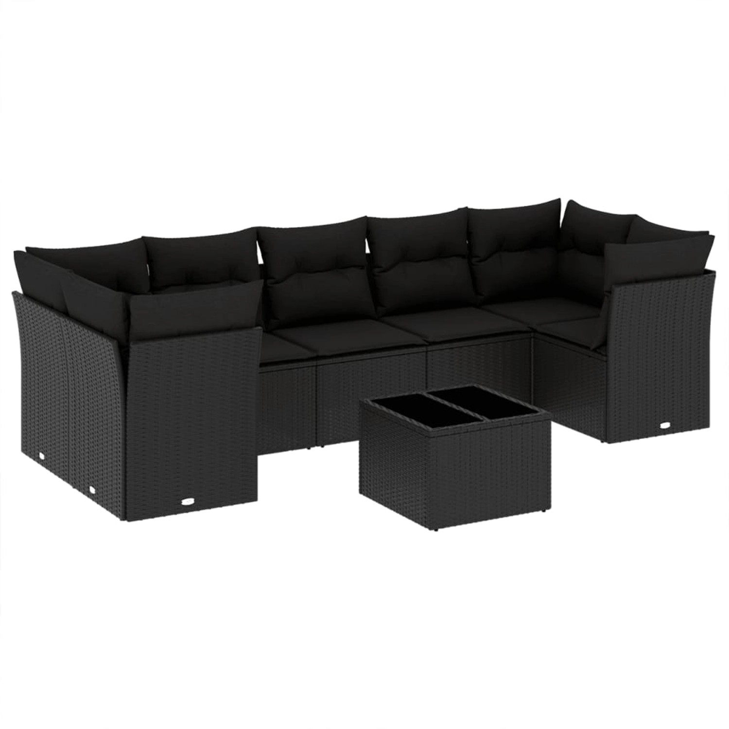 vidaXL 8-tlg Garten-Sofagarnitur mit Kissen Schwarz Poly Rattan Modell 35 günstig online kaufen