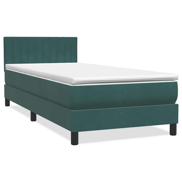 vidaXL Bett Boxspringbett mit Matratze Dunkelgrün 80x210 cm Samt günstig online kaufen