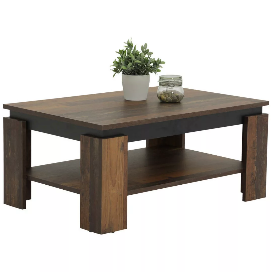 Couchtisch Tim II Old Wood schwarz Nachbildung B/H/T: ca. 90x41x60 cm günstig online kaufen