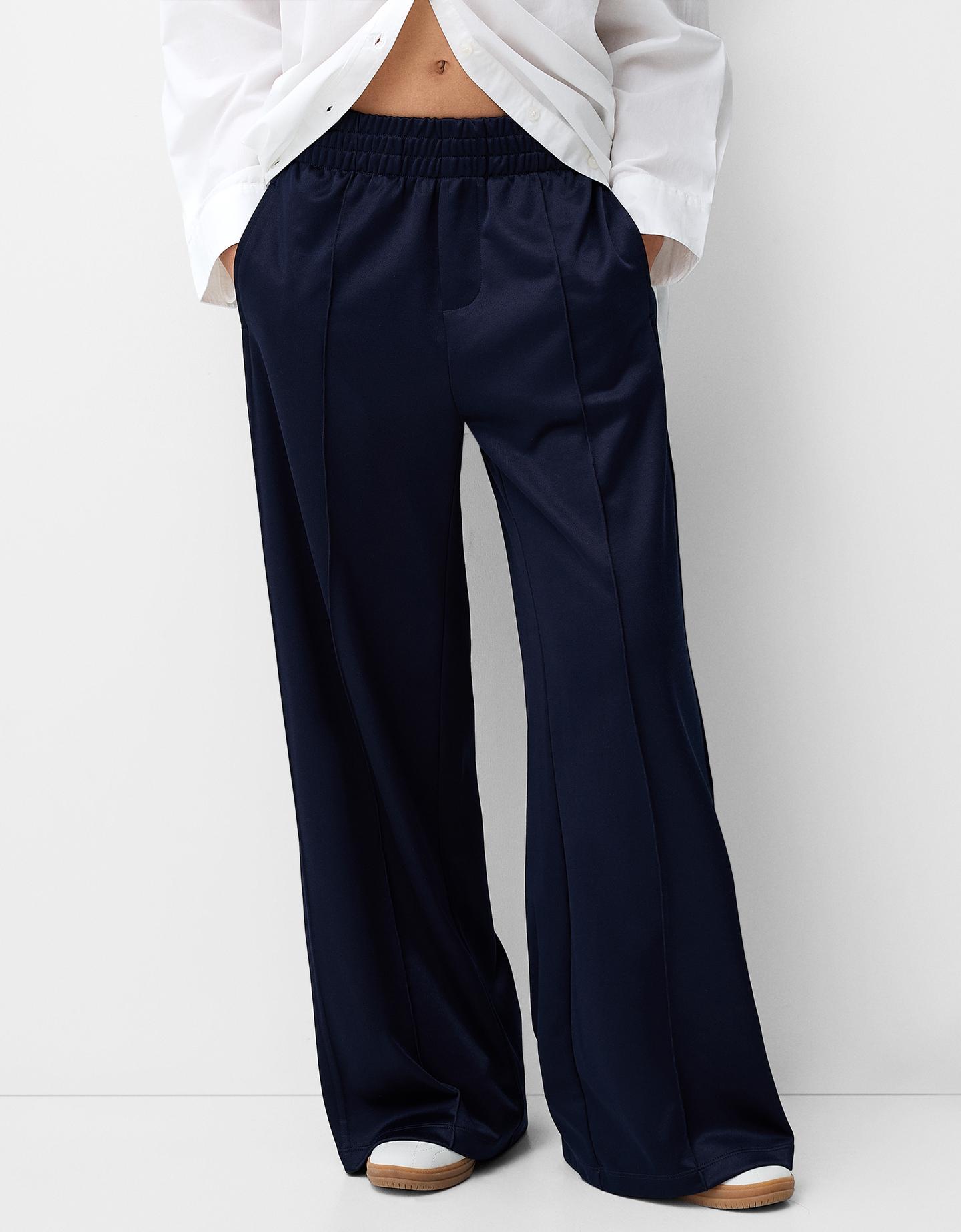 Bershka Hose Mit Seitlichem Streifen Damen M Marinenblau günstig online kaufen