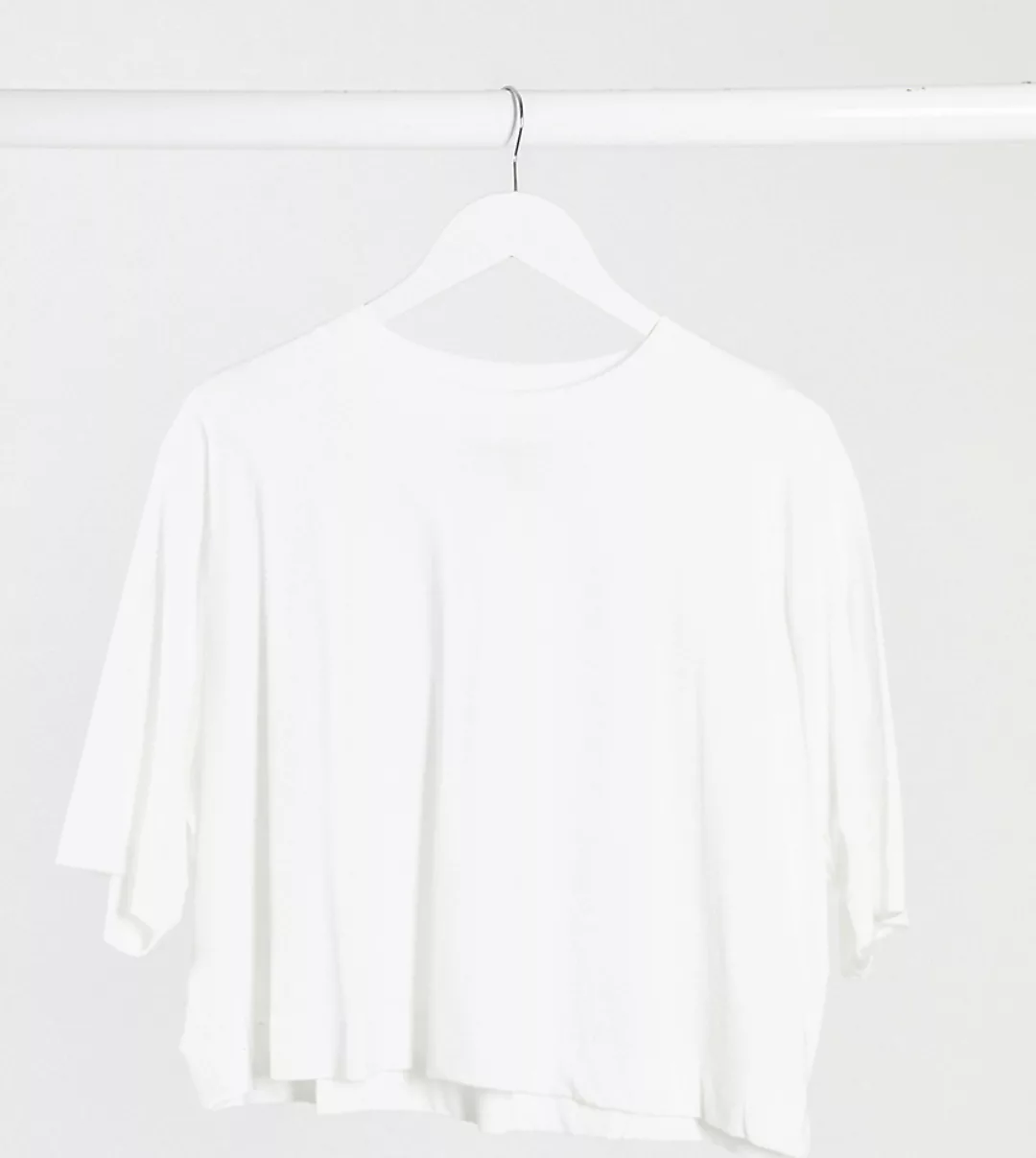COLLUSION Plus – Kastiges T-Shirt in Weiß günstig online kaufen