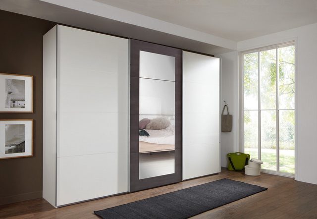 freiraum Schwebetürenschrank Minden in WEISS + RAW STEEL - 270x208x65cm (Bx günstig online kaufen