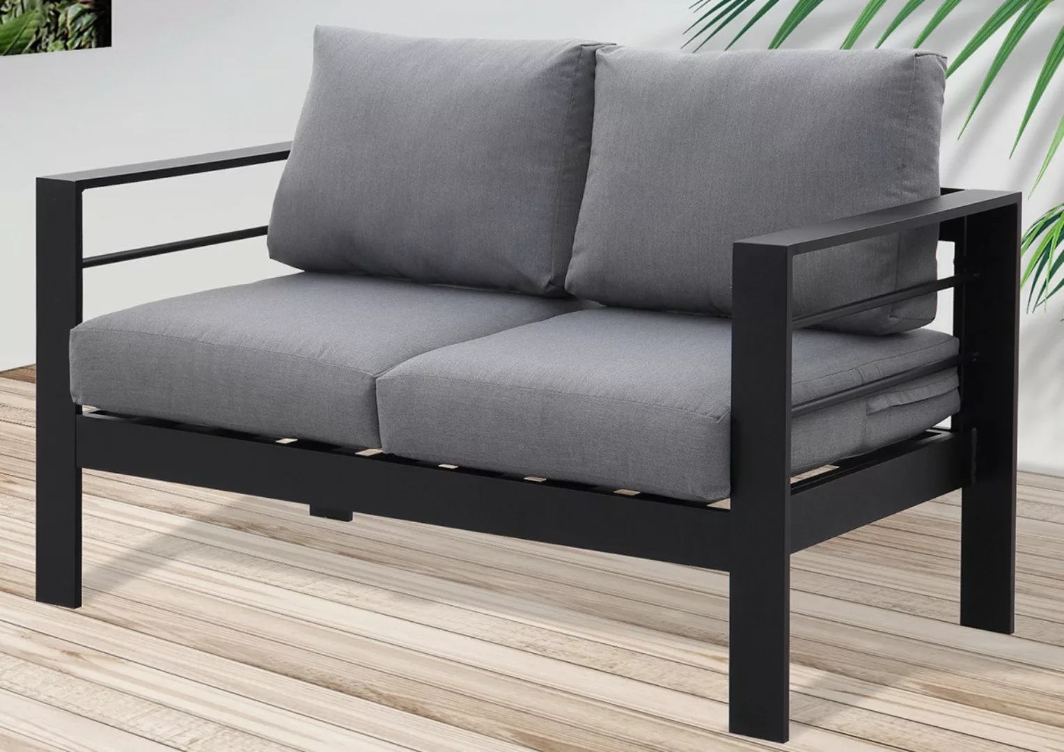 MeXo Loungesofa Gartenmöbel Set 2-Sitzer Gartensofa aus Aluminum, Gartenban günstig online kaufen