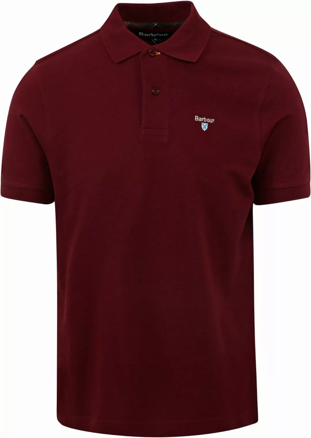 Barbour Tartan Pique Poloshirt Bordeaux - Größe M günstig online kaufen