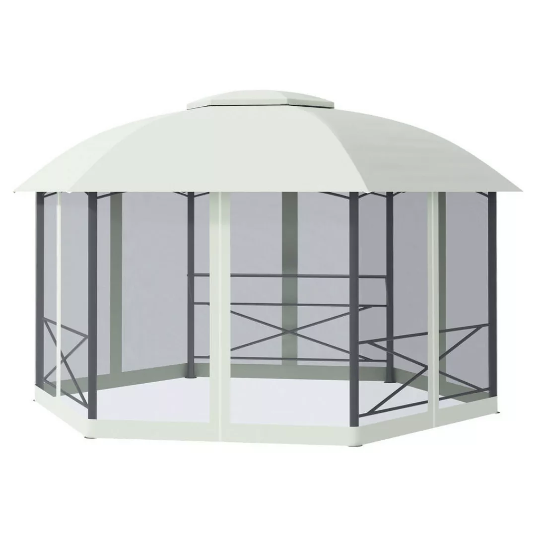 Outsunny Pavillon grau Stahl B/H/L: ca. 470x280x400 cm günstig online kaufen