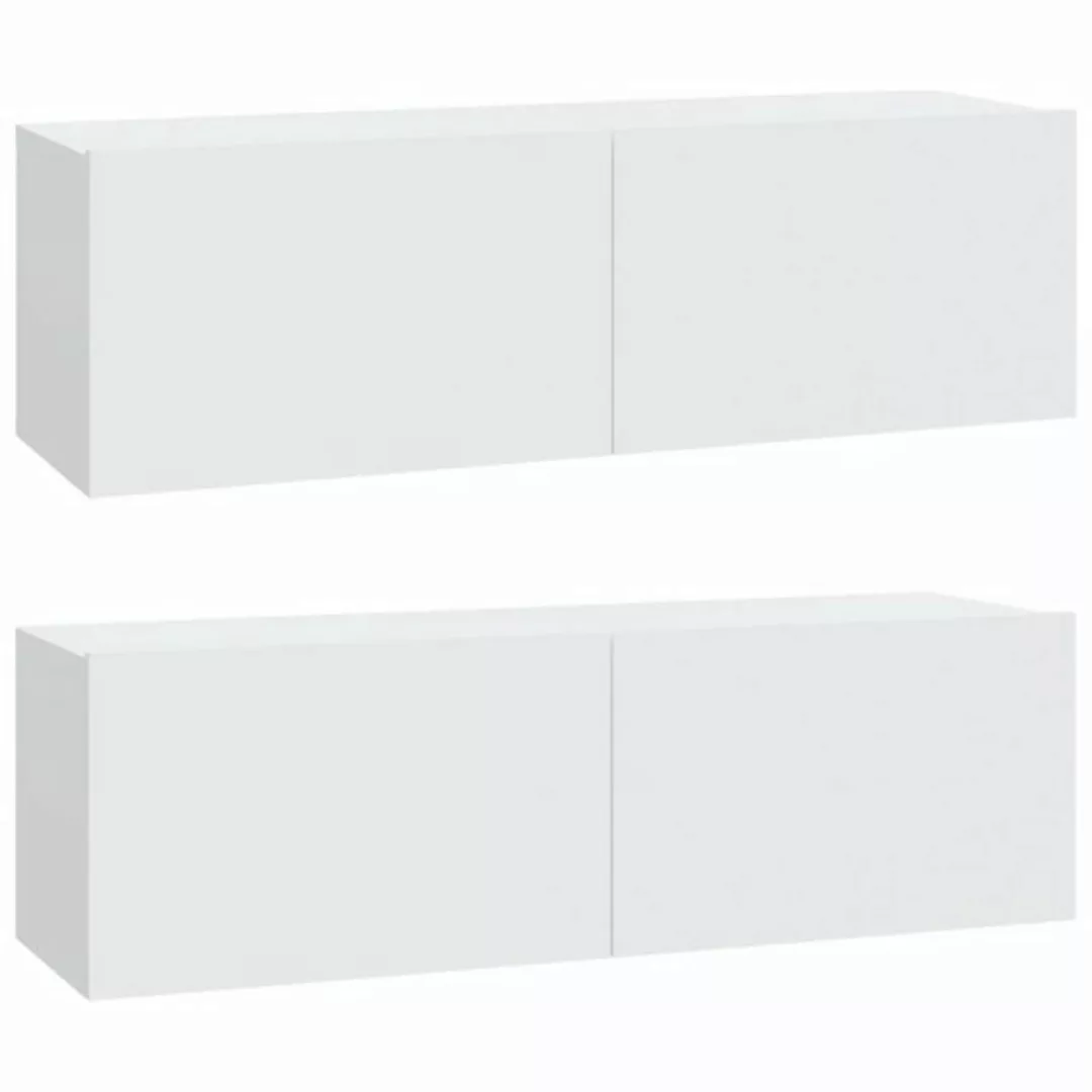 furnicato TV-Schrank TV-Wandschränke 2 Stk. Weiß 100x30x30 cm Holzwerkstoff günstig online kaufen