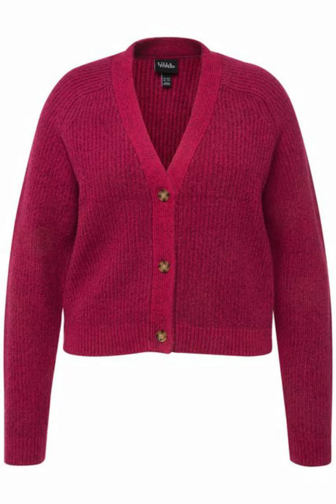 Ulla Popken Strickjacke Strickjacke V-Ausschnitt Knopfleiste Raglanärmel günstig online kaufen