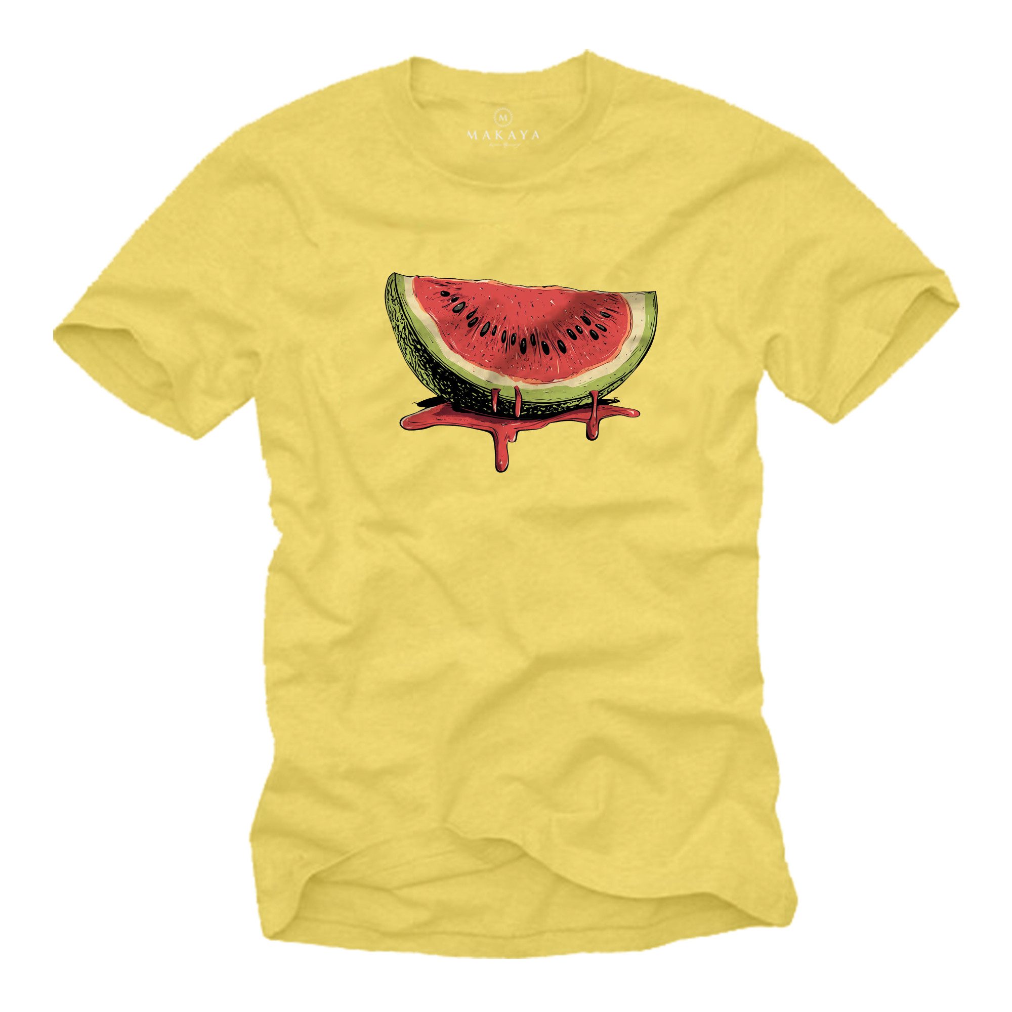 MAKAYA T-Shirt mit Wassermelone Melonen Print günstig online kaufen
