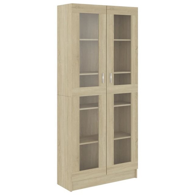 vidaXL Vitrine Bücherschrank Vitrinenschrank Vitrine Sonoma Eiche 82,5x30,5 günstig online kaufen