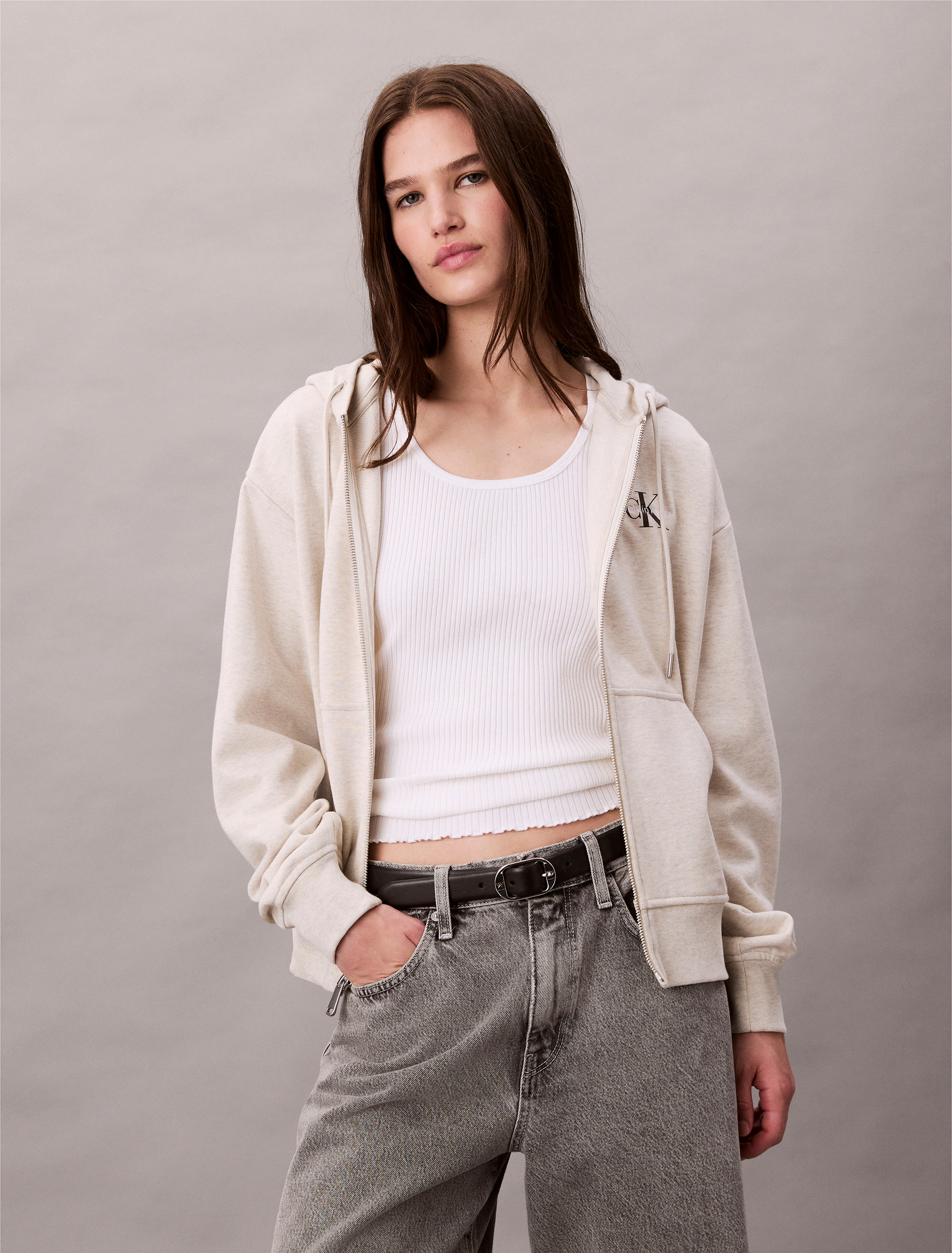 Calvin Klein Jeans Sweatjacke "MNLG FRNCH TRRY FZ B", Mit Rundhalsausschnit günstig online kaufen