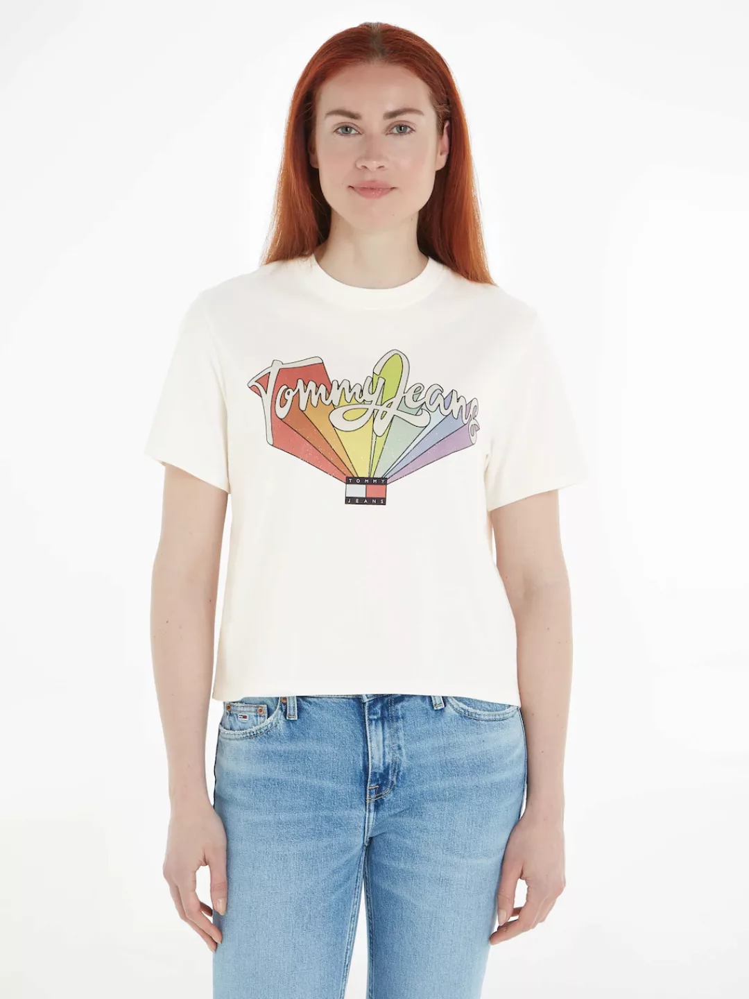 Tommy Jeans T-Shirt "TJW BXY RAINBOW FLAG TEE", mit Frontprint günstig online kaufen