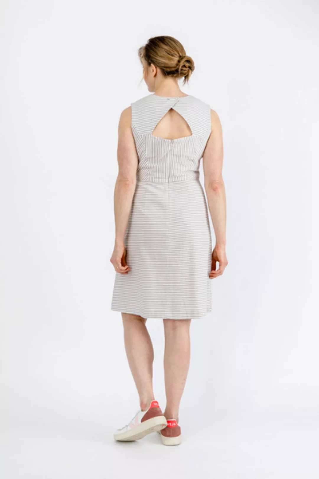 Kleid Aus Bio-baumwolle Mit Streifen günstig online kaufen