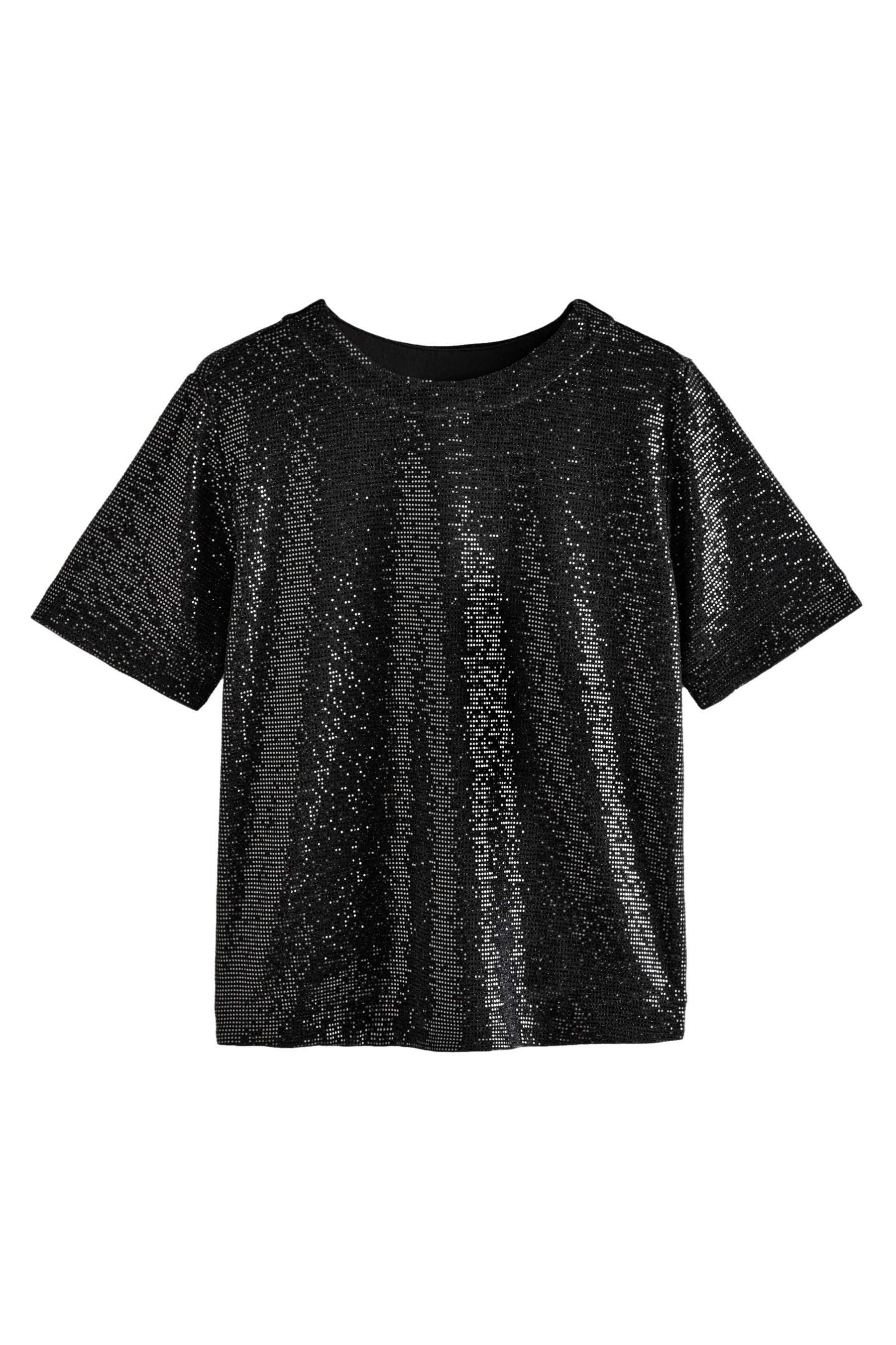 Next Paillettenshirt Pailletten-T-Shirt – Kurzgröße (1-tlg) günstig online kaufen