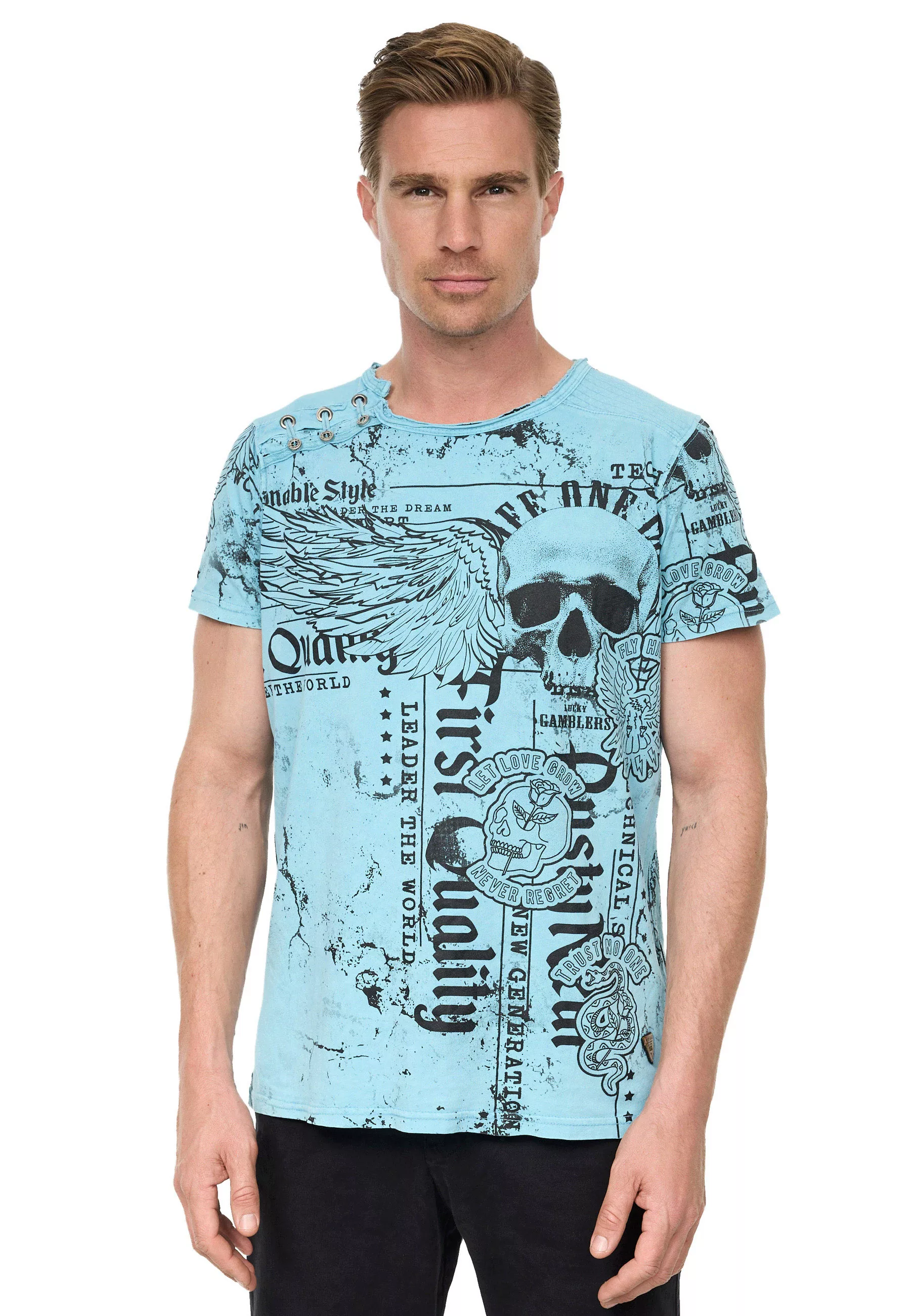 Rusty Neal T-Shirt "Rusty Neal", mit Allover-Print günstig online kaufen