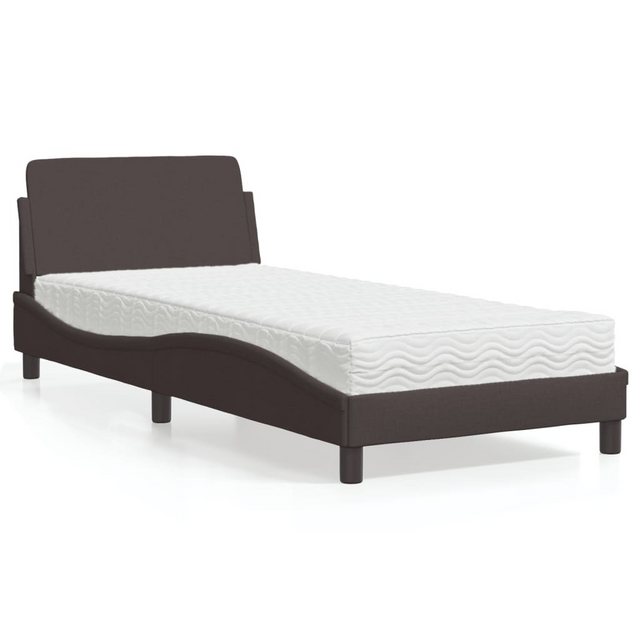 vidaXL Bett Bett mit Matratze Dunkelbraun 80x200 cm Stoff günstig online kaufen