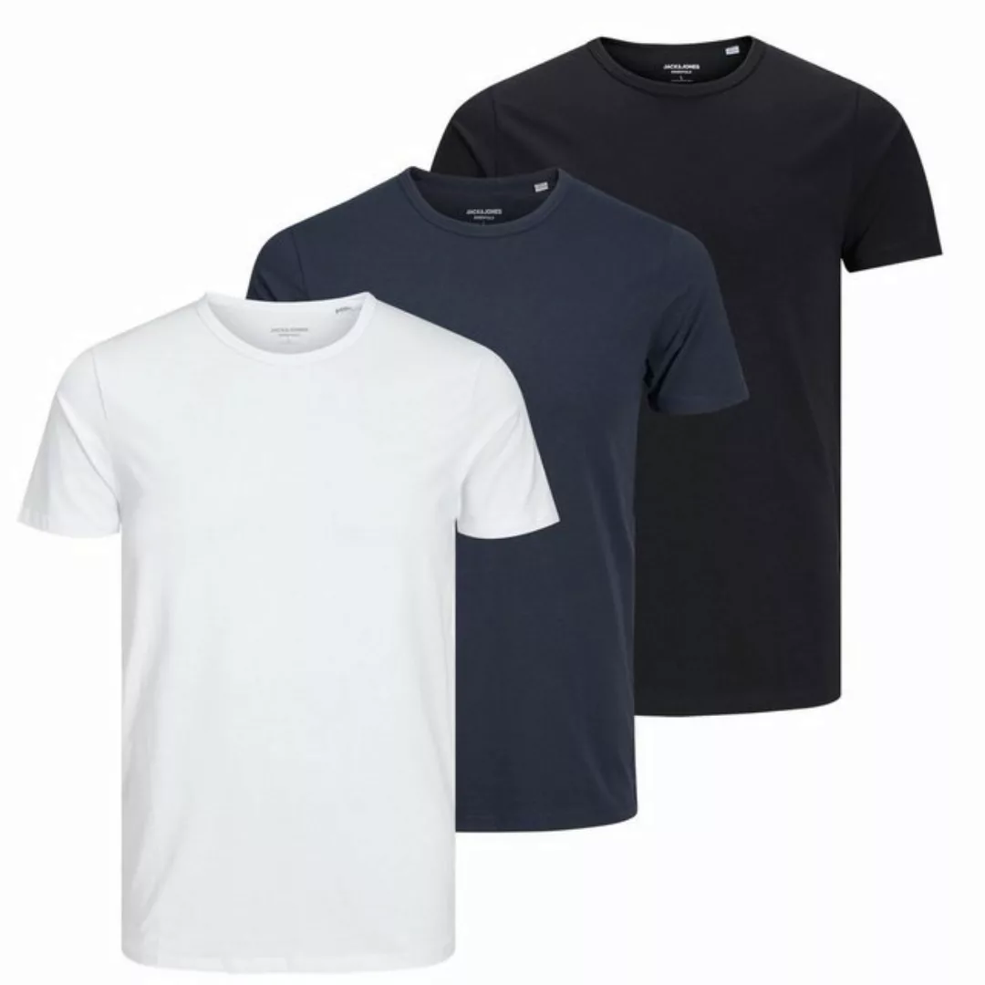 Jack & Jones T-Shirt BASIC für jeden Tag im schlichten Design im 3er Pack günstig online kaufen