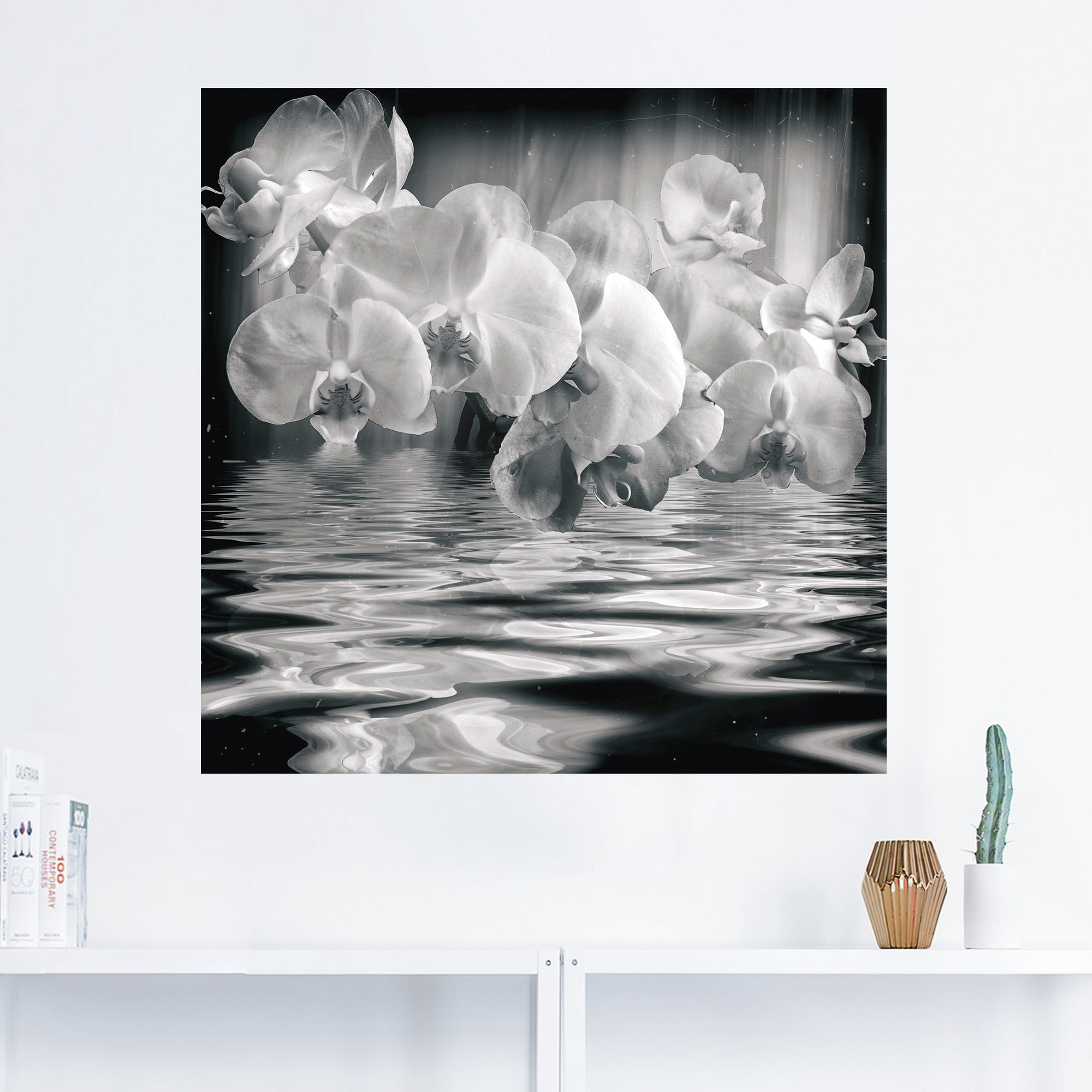 Artland Wandbild »Orchideen - monochrom«, Spa Bilder, (1 St.), als Leinwand günstig online kaufen