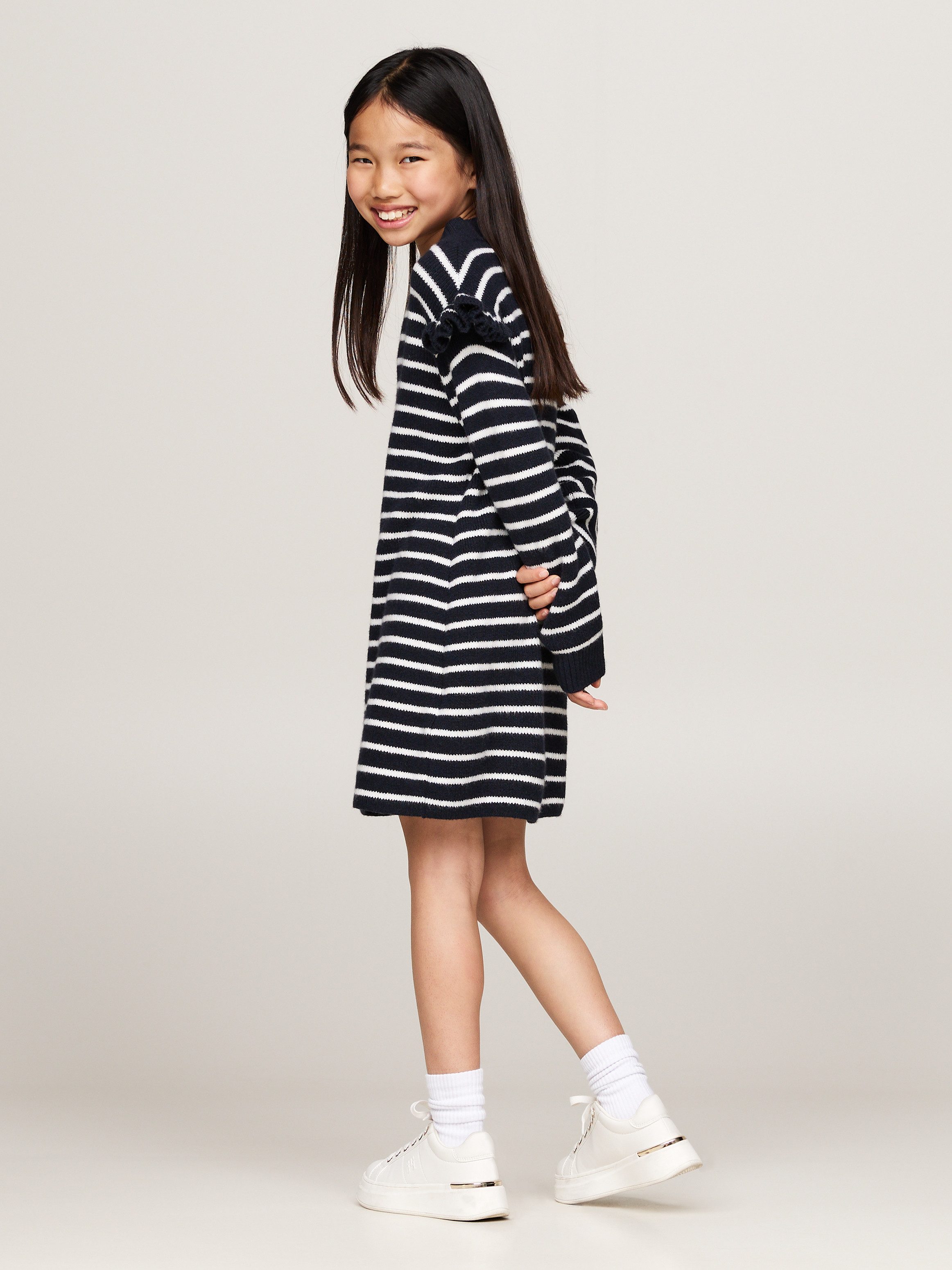 Tommy Hilfiger Strickkleid RUFFLE SKATER DRESS günstig online kaufen