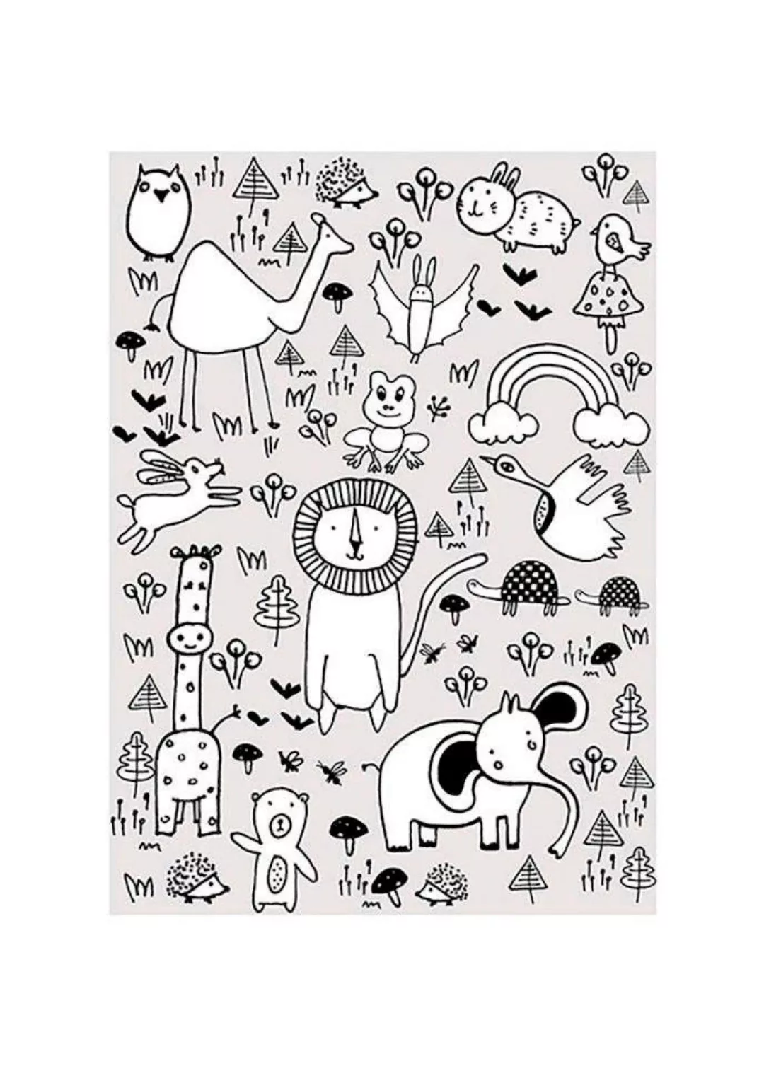 Komar Poster "Scribble Park", Tiere, (1 St.) günstig online kaufen
