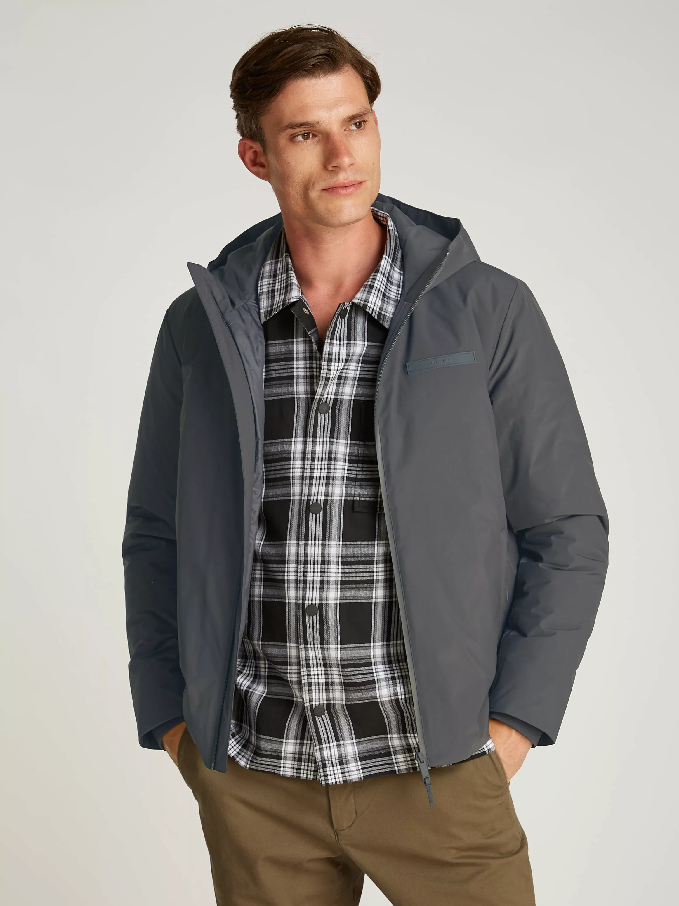 Calvin Klein Outdoorjacke "TECHNICAL NON-QUILT JACKET HOOD", mit Kapuze, mi günstig online kaufen