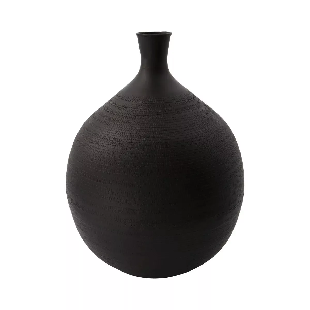 Vase Reena Gr. M aus Aluminium in Braun mit Muster günstig online kaufen
