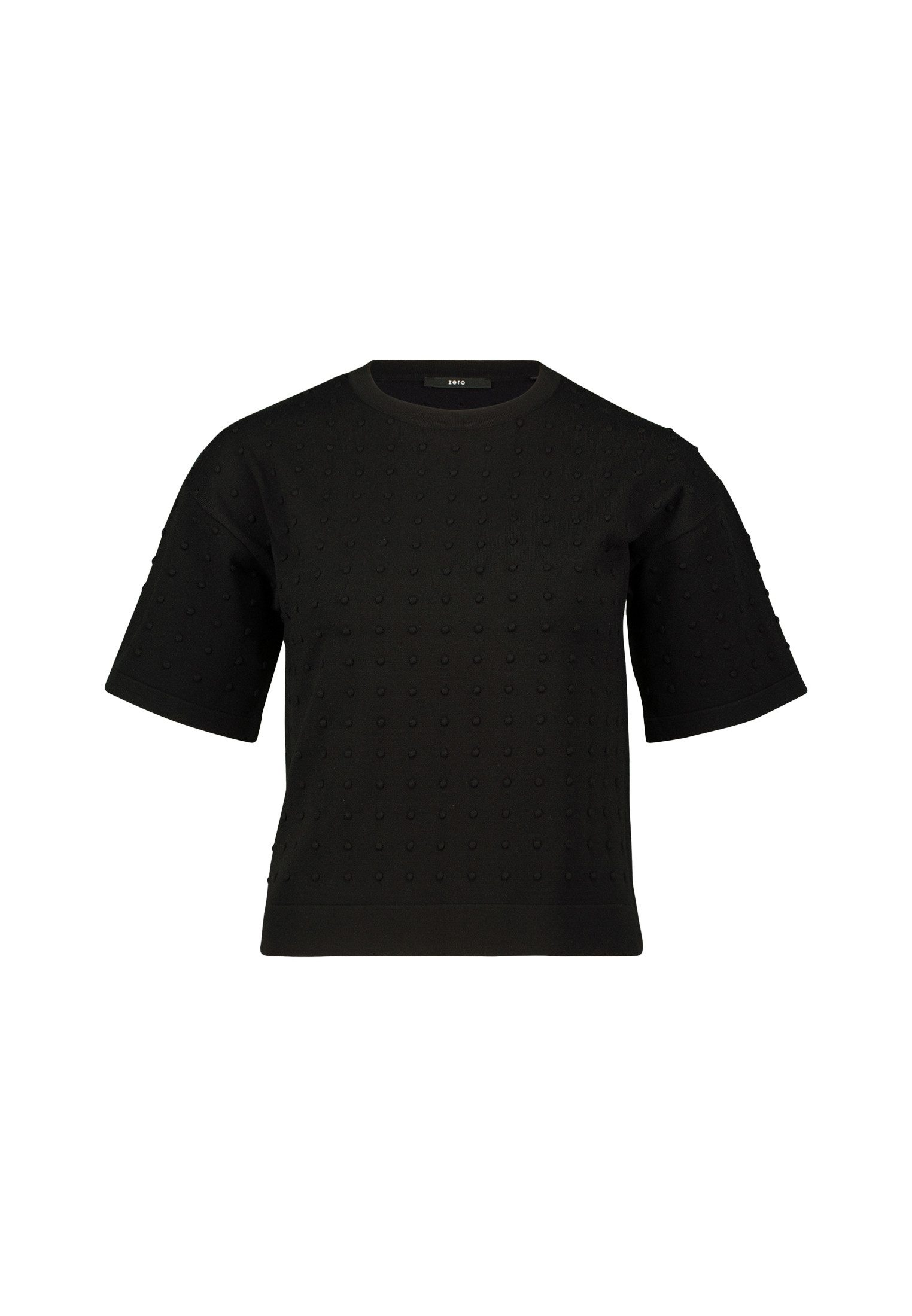 Zero Kurzarmshirt "zero Damen Pullover mit Punkt-Stickerei", (1 tlg.), weit günstig online kaufen