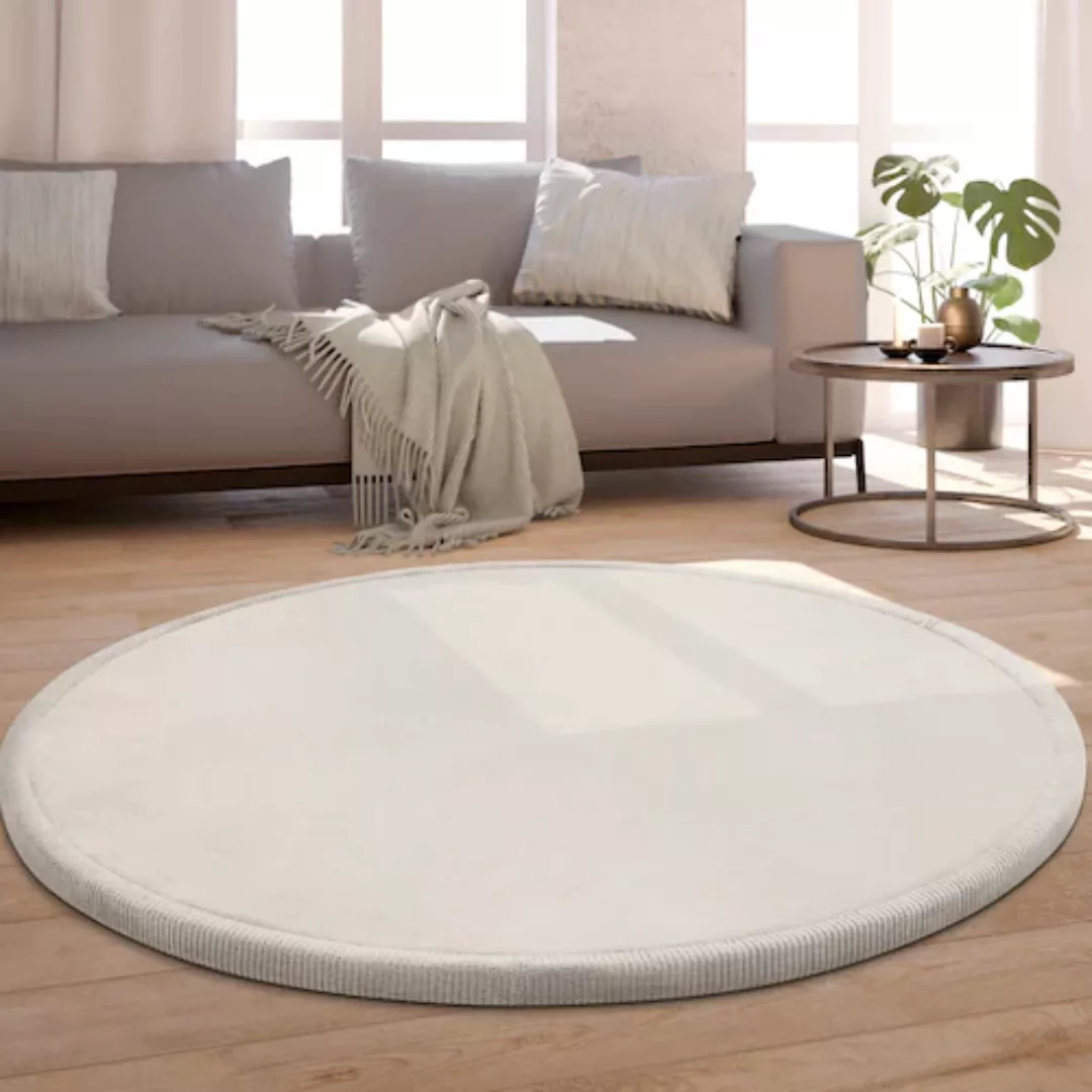 Paco Home Teppich »Tatami 475«, rund, Kurzflor, Uni Farben, mit Memory Foam günstig online kaufen