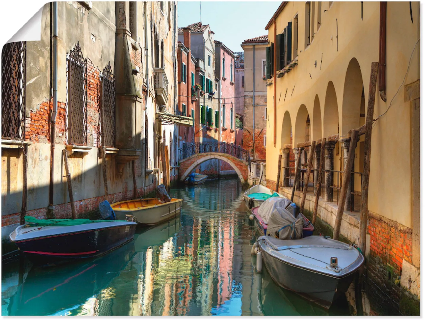 Artland Wandbild "Boote auf Kanal in Venedig", Italien, (1 St.), als Alubil günstig online kaufen