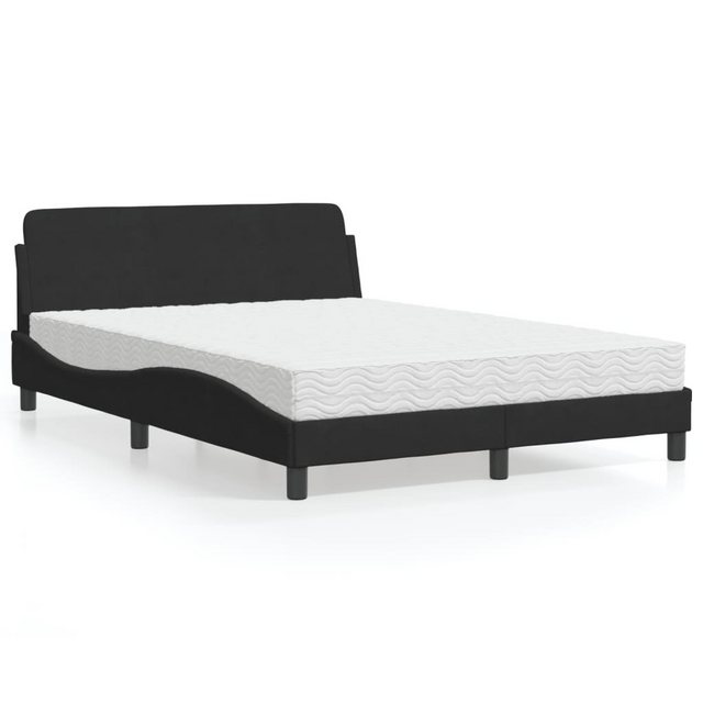 vidaXL Bettgestell Bett mit Matratze Schwarz 140x200 cm Samt Bett Bettgeste günstig online kaufen