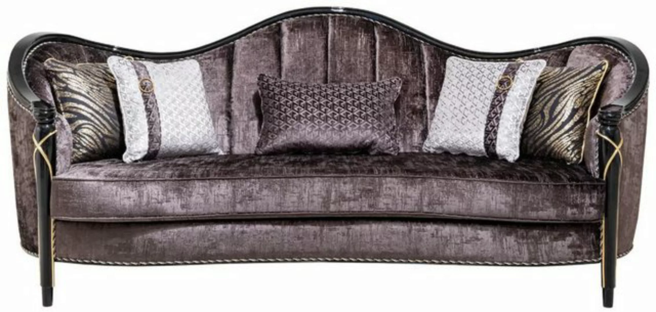 Casa Padrino Sofa Casa Padrino Luxus Barock Wohnzimmer Sofa Lila / Schwarz günstig online kaufen