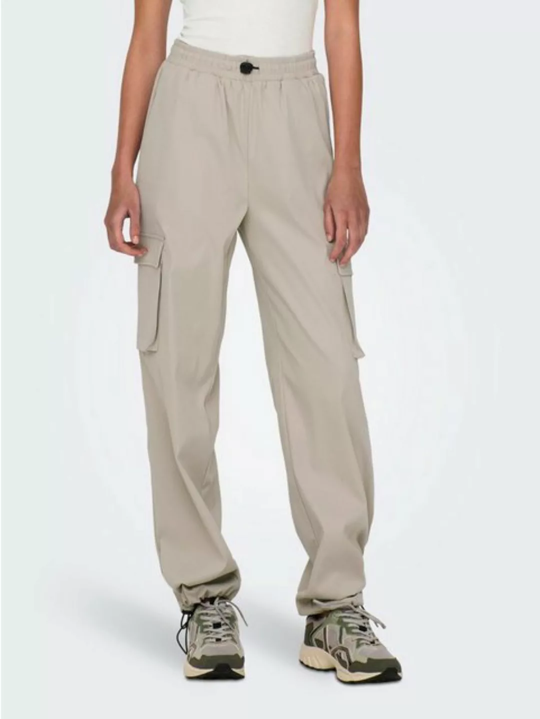 ONLY Stoffhose Cargo Hose Lässige Stoff Pants ONLCASHI 6042 in Hellgrau günstig online kaufen