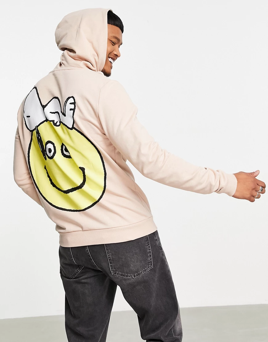 ASOS DESIGN – Oversize-Kapuzenpullover mit Snoopy-Peanuts-Rückenprint in Cr günstig online kaufen