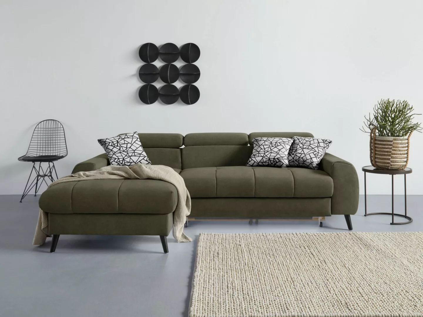 COTTA Ecksofa Mia L-Form, 3-tlg.-Kissen-Set, Recamiere, wahlweise mit oder günstig online kaufen