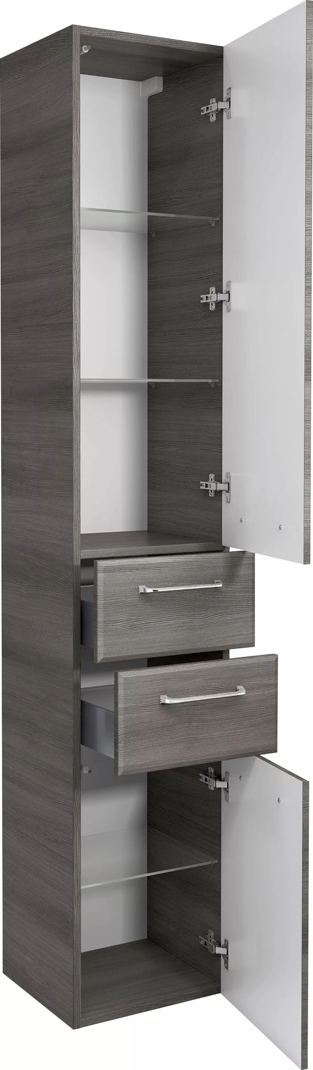 Saphir Hochschrank "Quickset Badschrank 35 cm breit, 2 Türen, 2 Schubladen, günstig online kaufen