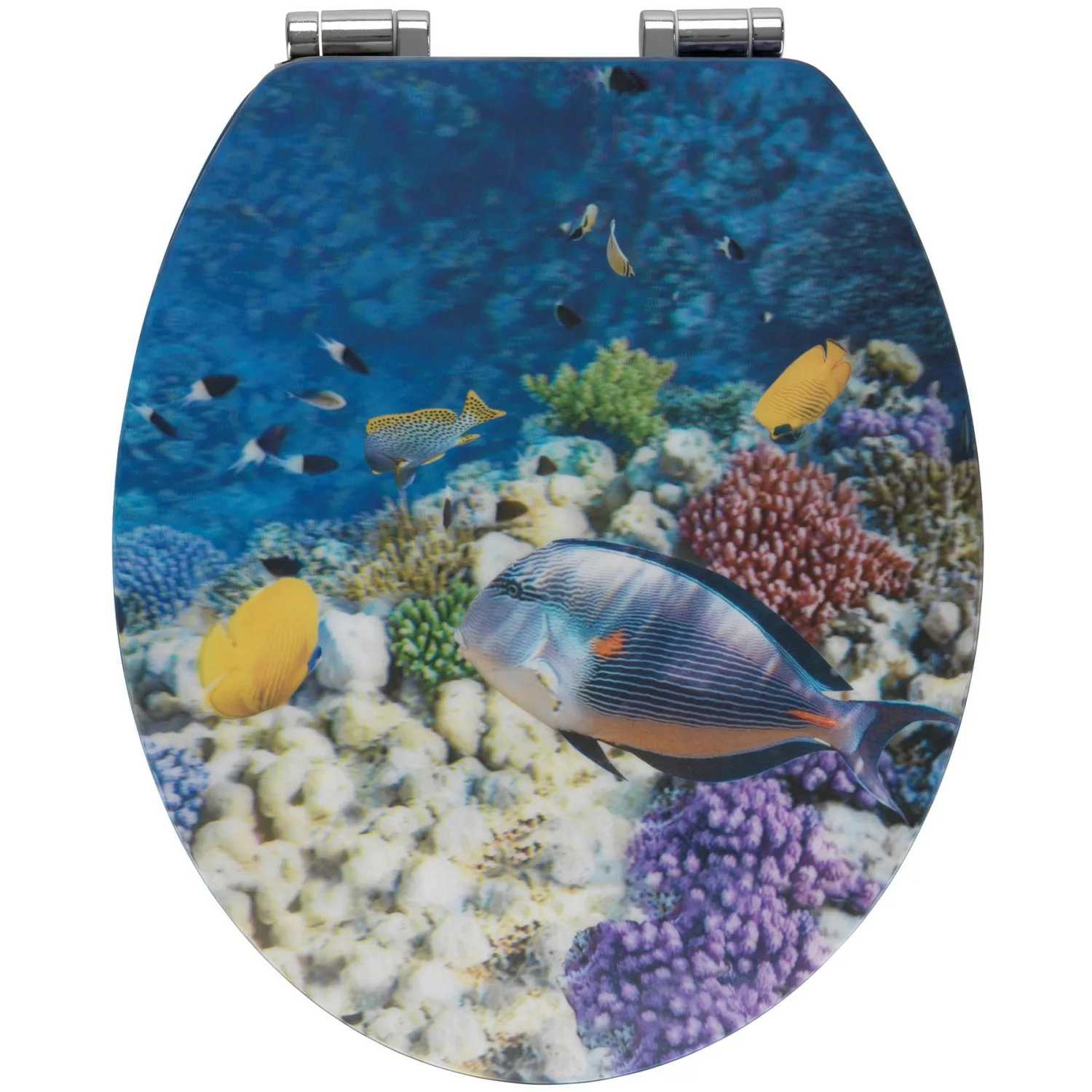 Wenko WC-Sitz Fish mit 3D-Effekt MDF mit Absenkautomatik Mehrfarbig günstig online kaufen