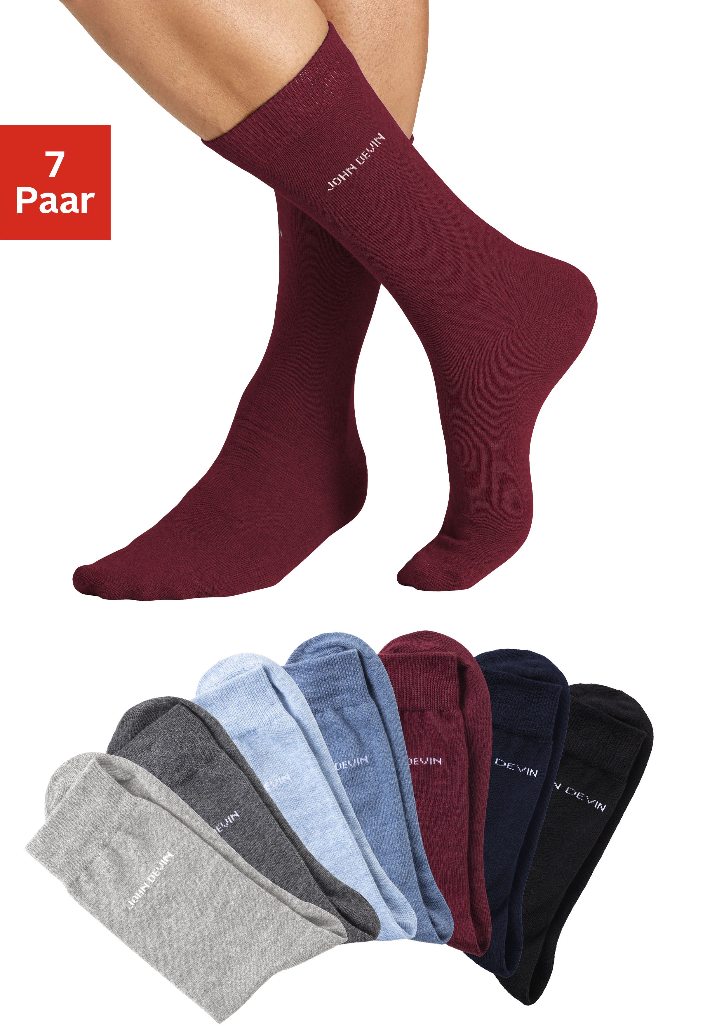 John Devin Basicsocken, (Packung, 7 Paar), für jeden Tag günstig online kaufen