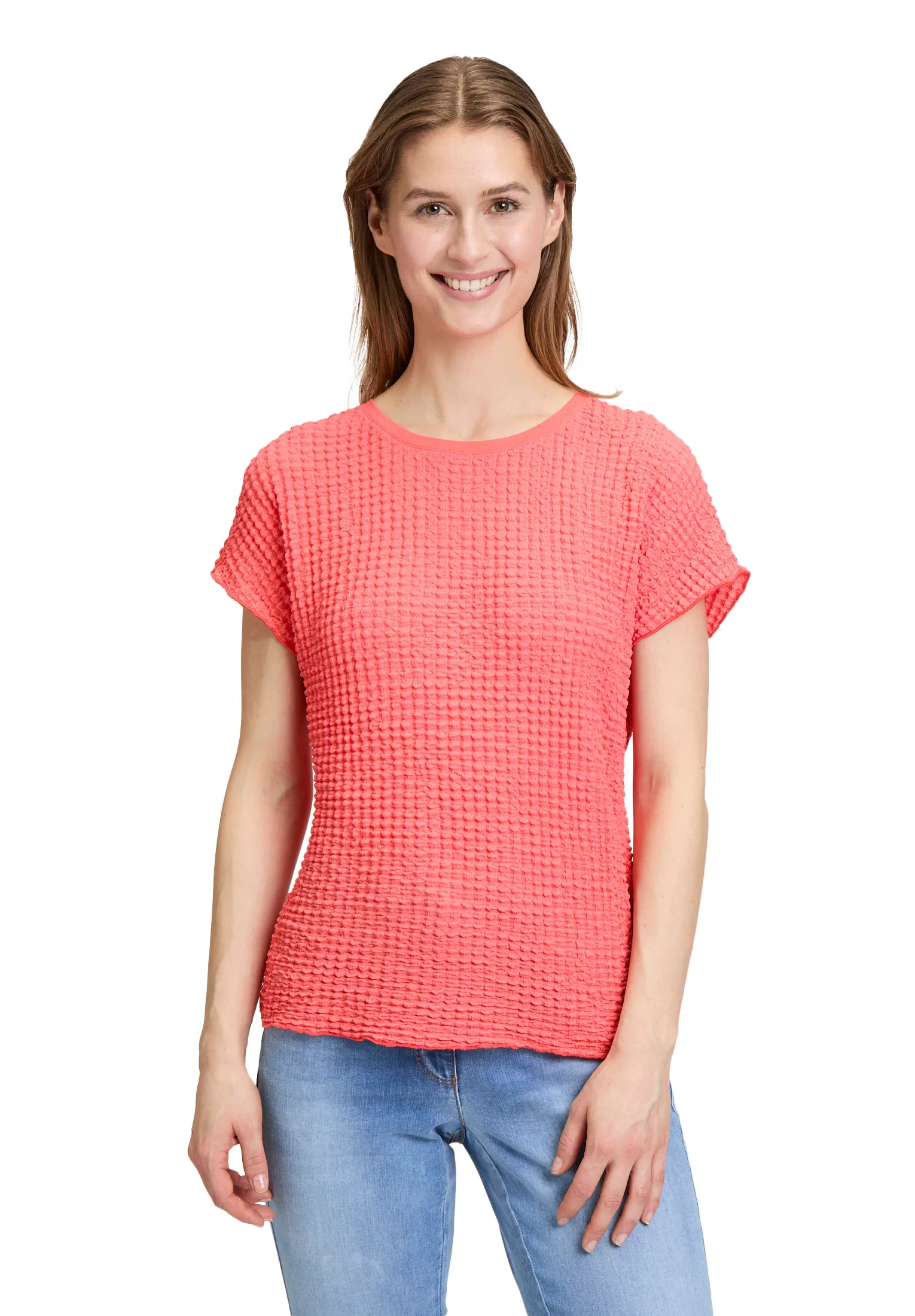 Betty Barclay Kurzarmshirt "Betty Barclay Damen Strukturshirt mit U-Boot-Au günstig online kaufen