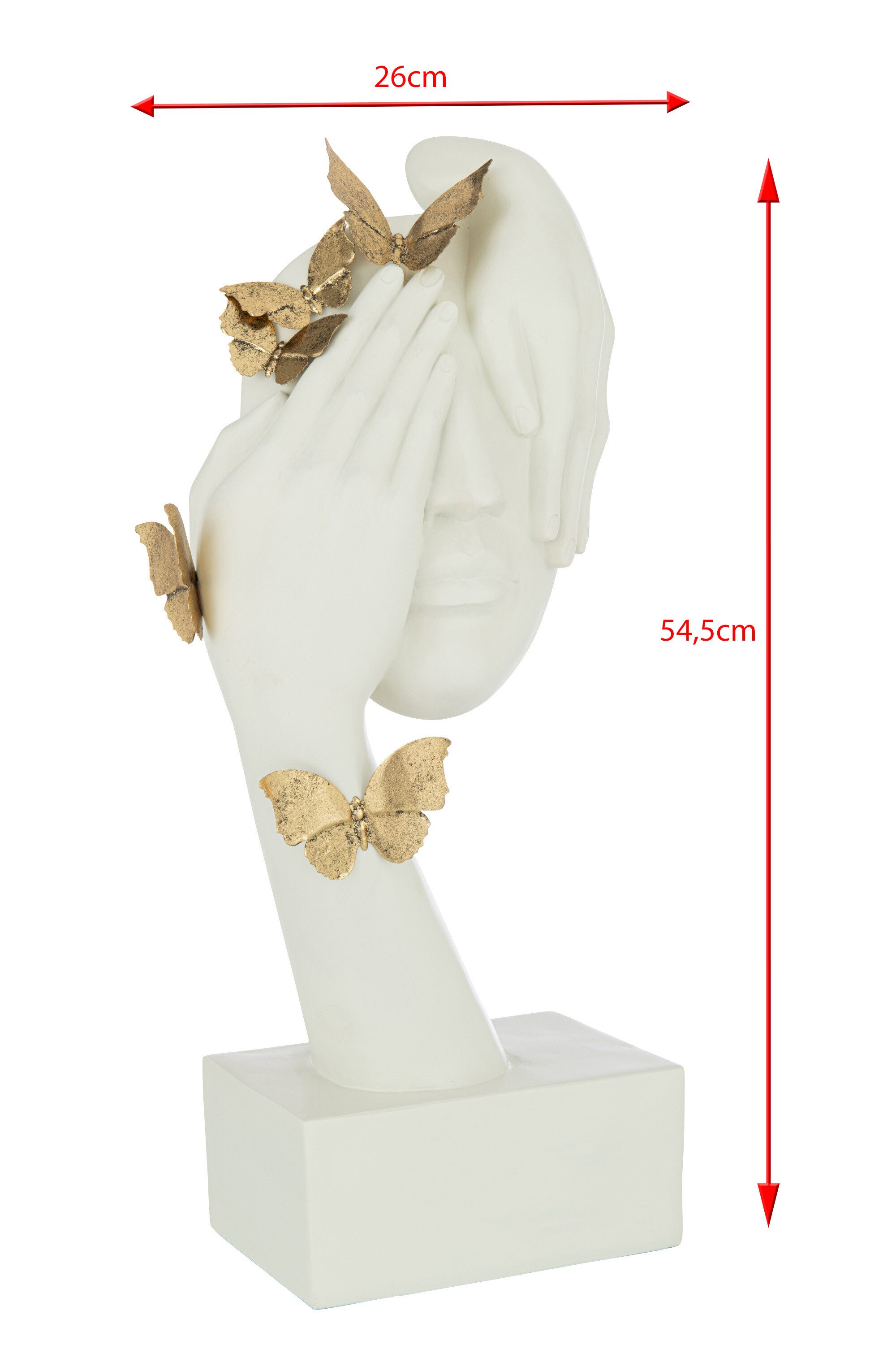 MF Dekoobjekt Gesicht mit Schmetterlingen Skulptur, günstig online kaufen