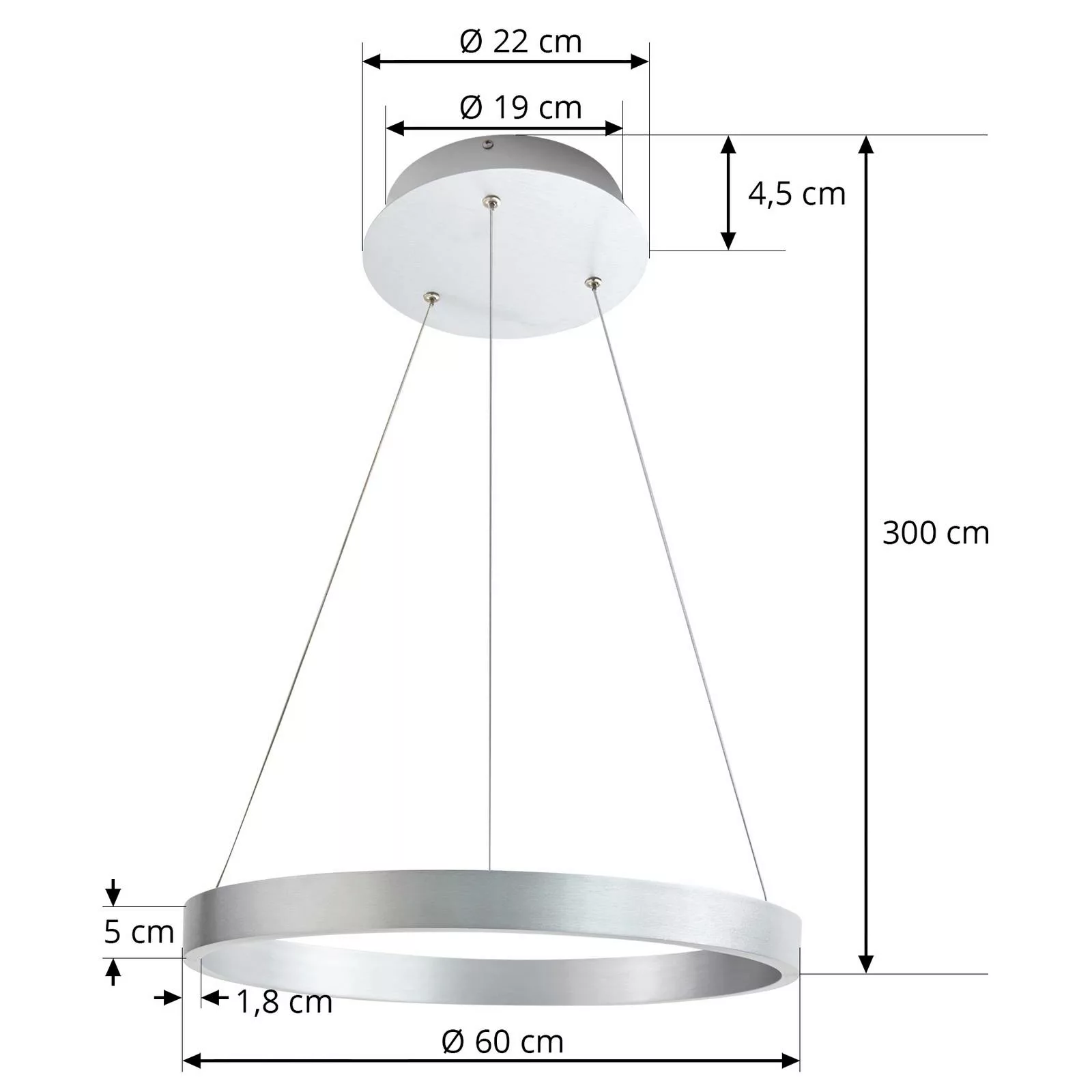 Arcchio Answin LED-Hängeleuchte 35,2 W silber günstig online kaufen