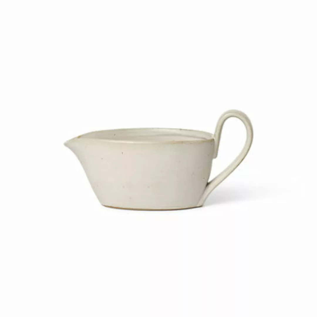 Milchtopf Flow keramik weiß / H 10 cm - 30 cl - Ferm Living - Weiß günstig online kaufen