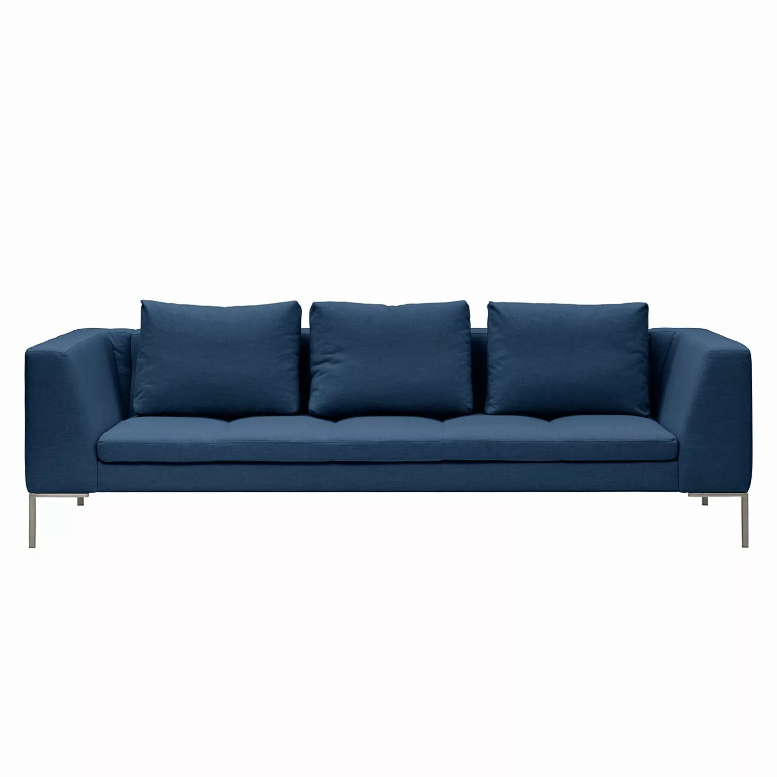 home24 Studio Copenhagen Sofa Madison 3-Sitzer Blau Webstoff 238x66x105 cm günstig online kaufen